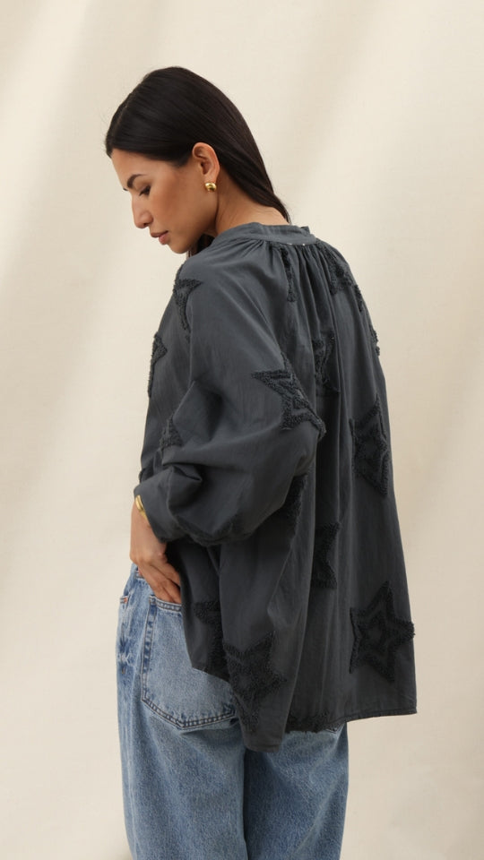 Estelle Star Detail Shirt  - Anthracite