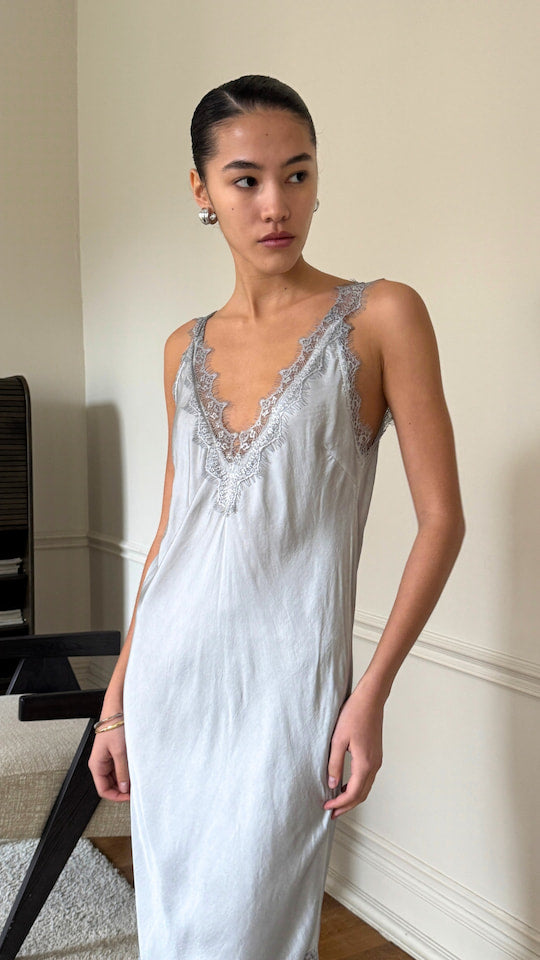 SOLANGE SLIP DRESS - PEARL
