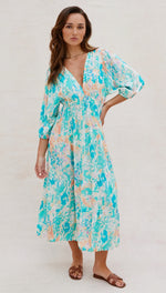 FIONA DRESS - TURQUOISE PRINT