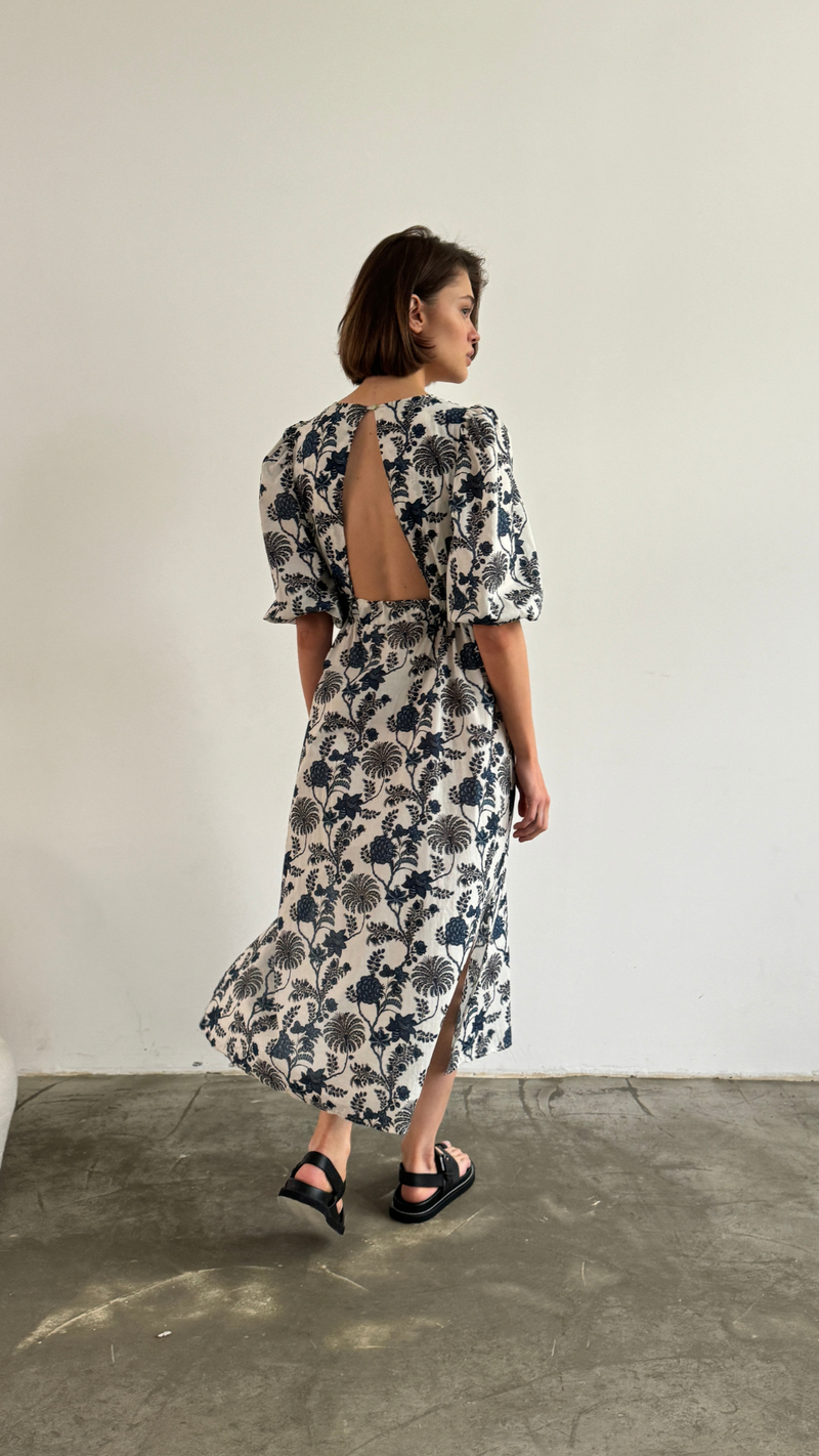 BROOKE PRINT DRESS - BLUE PRINT