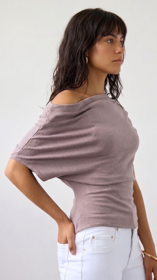 Nadine Off-Shoulder Top - Mink