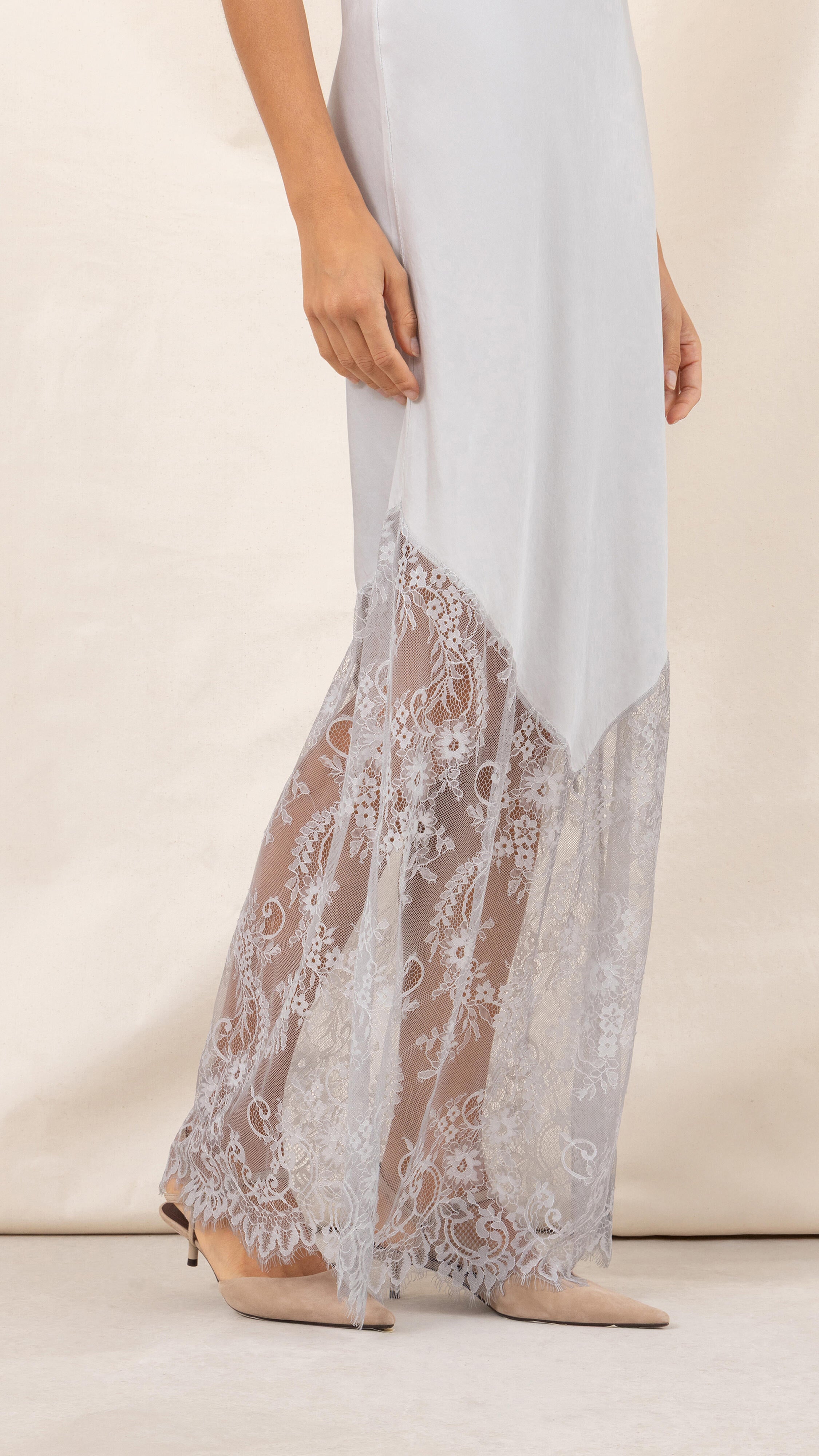 Solange Slip Dress - Pearl