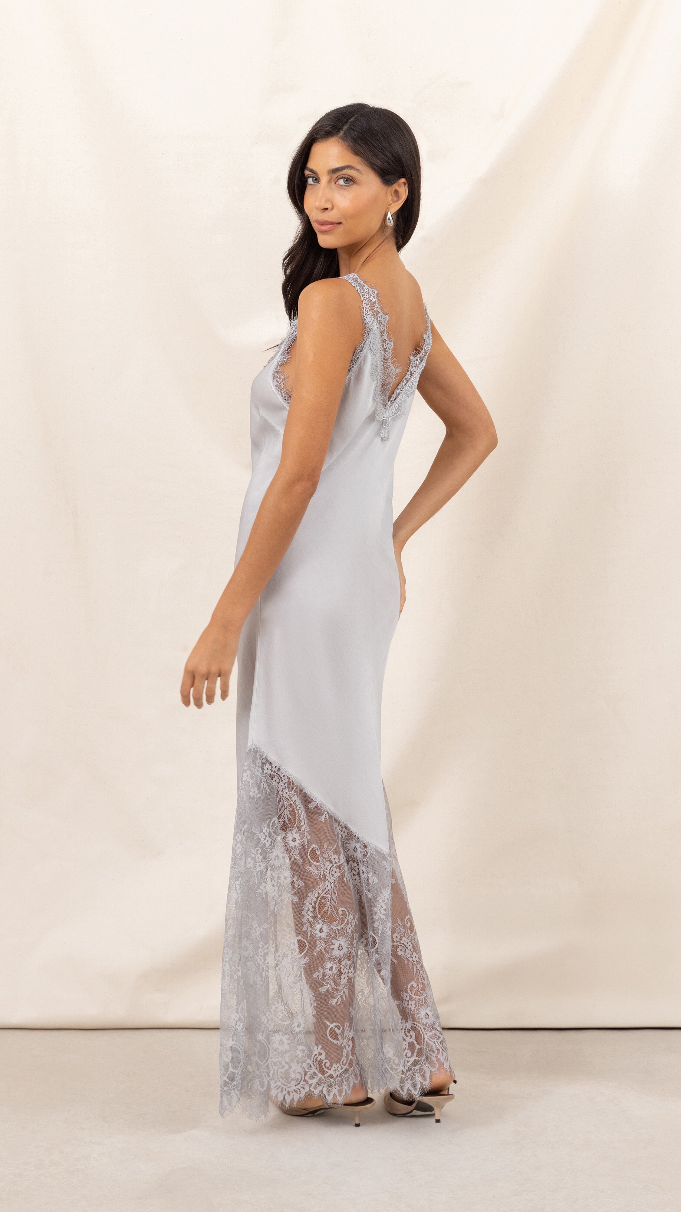 Solange Slip Dress - Pearl