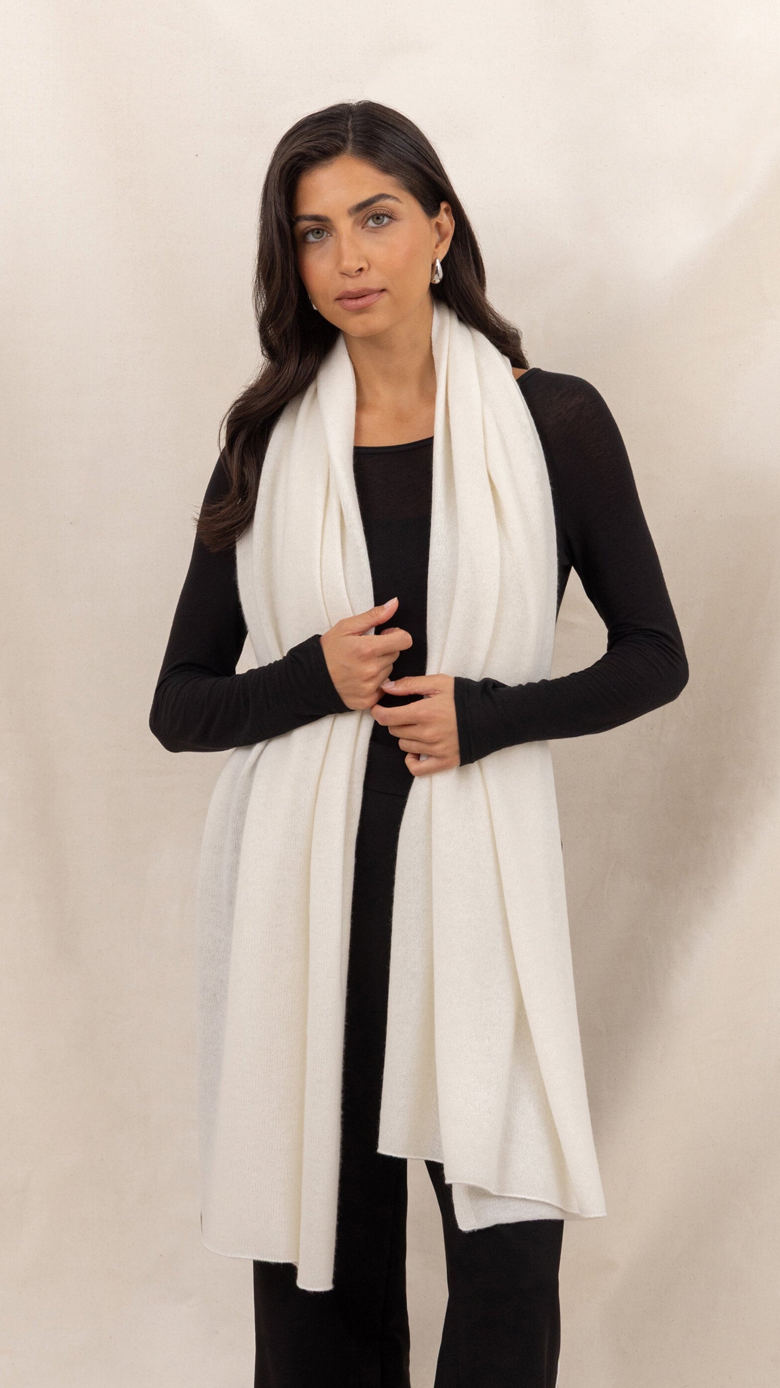 Cashmere Travel Wrap - Winter White