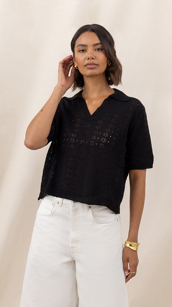 Letty Crochet Top - Black