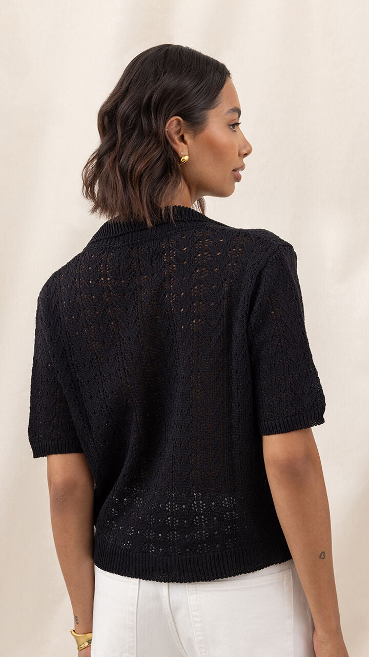 Letty Crochet Top - Black