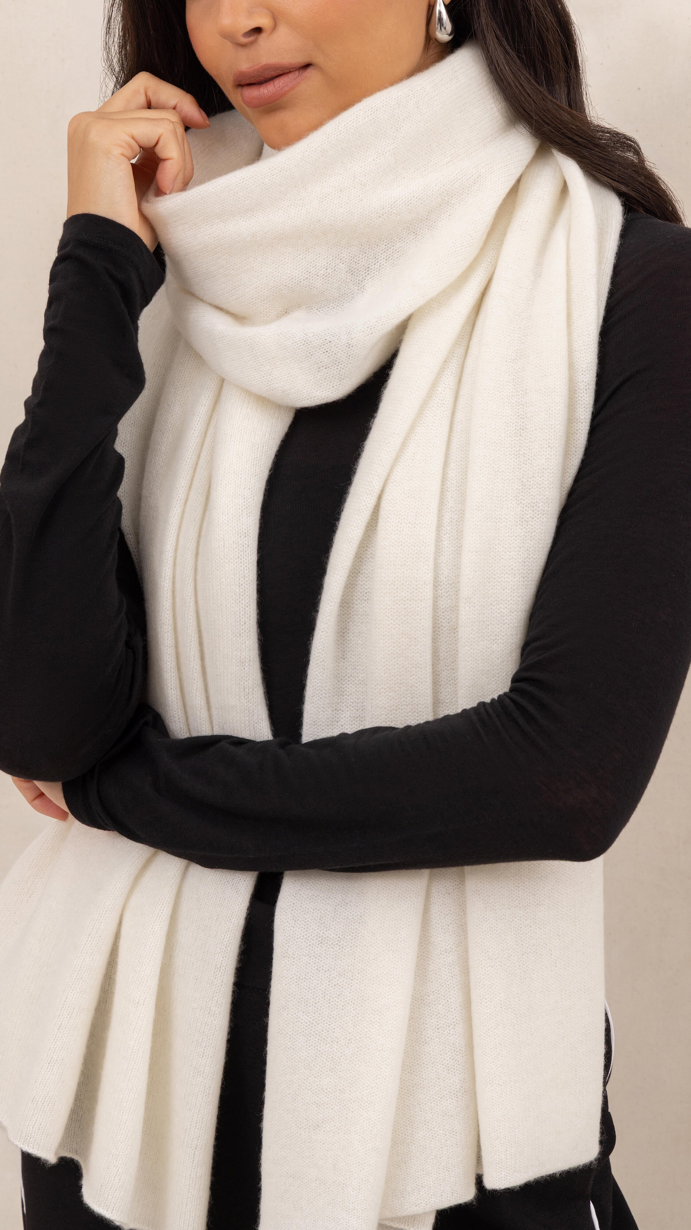 Cashmere Travel Wrap - Winter White
