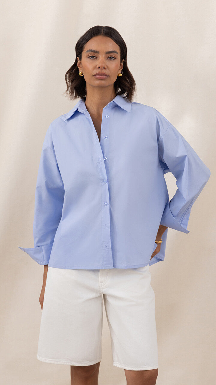 Indie Cotton Shirt - Sky Blue
