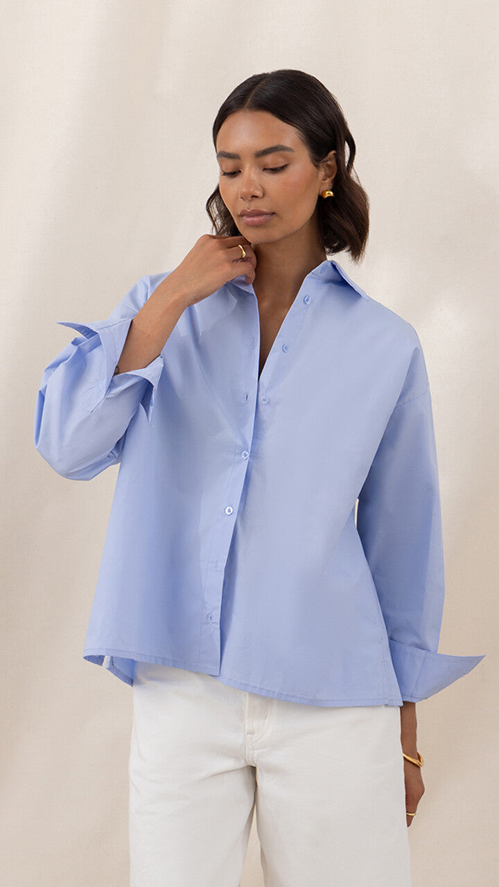 Indie Cotton Shirt - Sky Blue