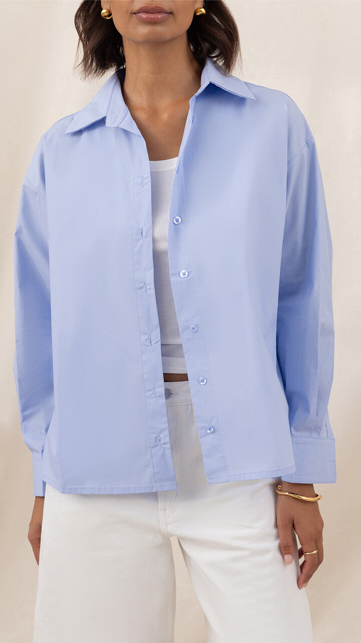 Indie Cotton Shirt - Sky Blue