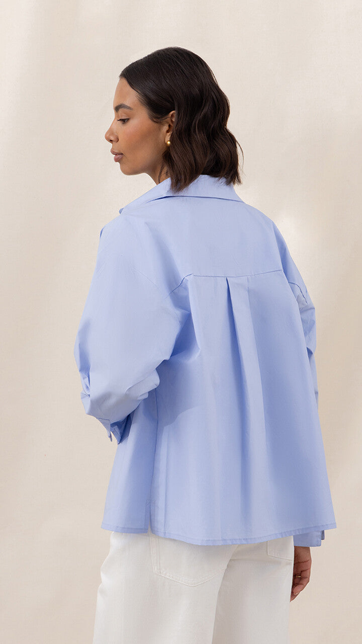 Indie Cotton Shirt - Sky Blue