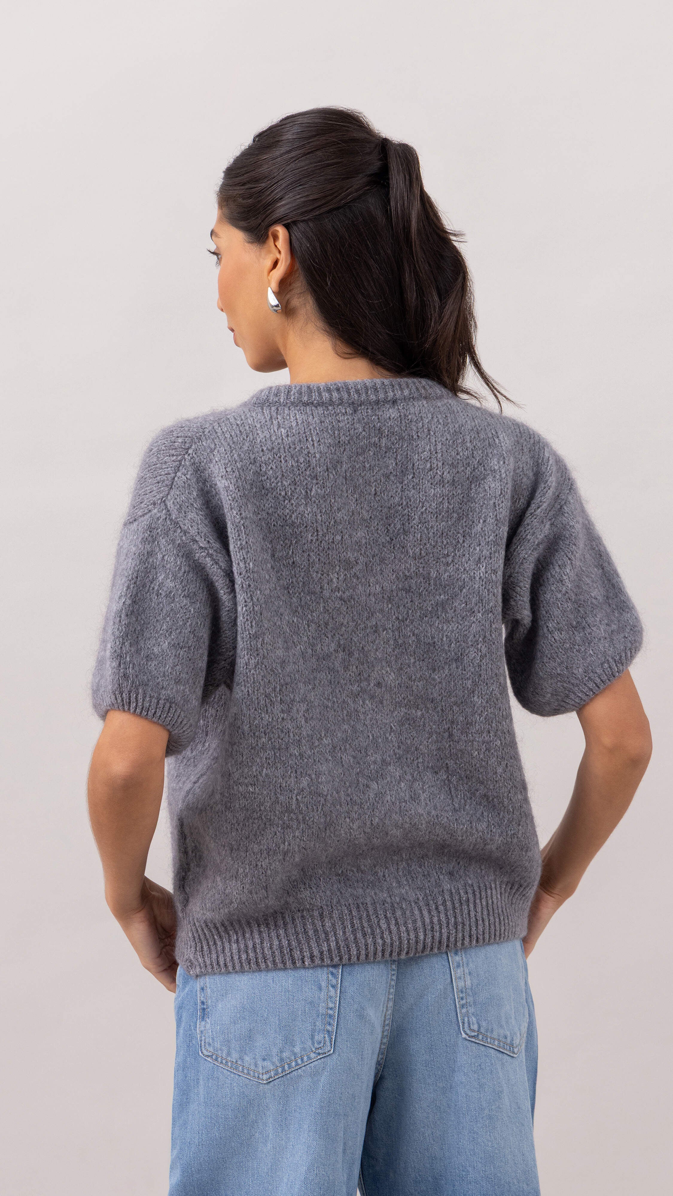 Gabi Zip Cardigan - Grey