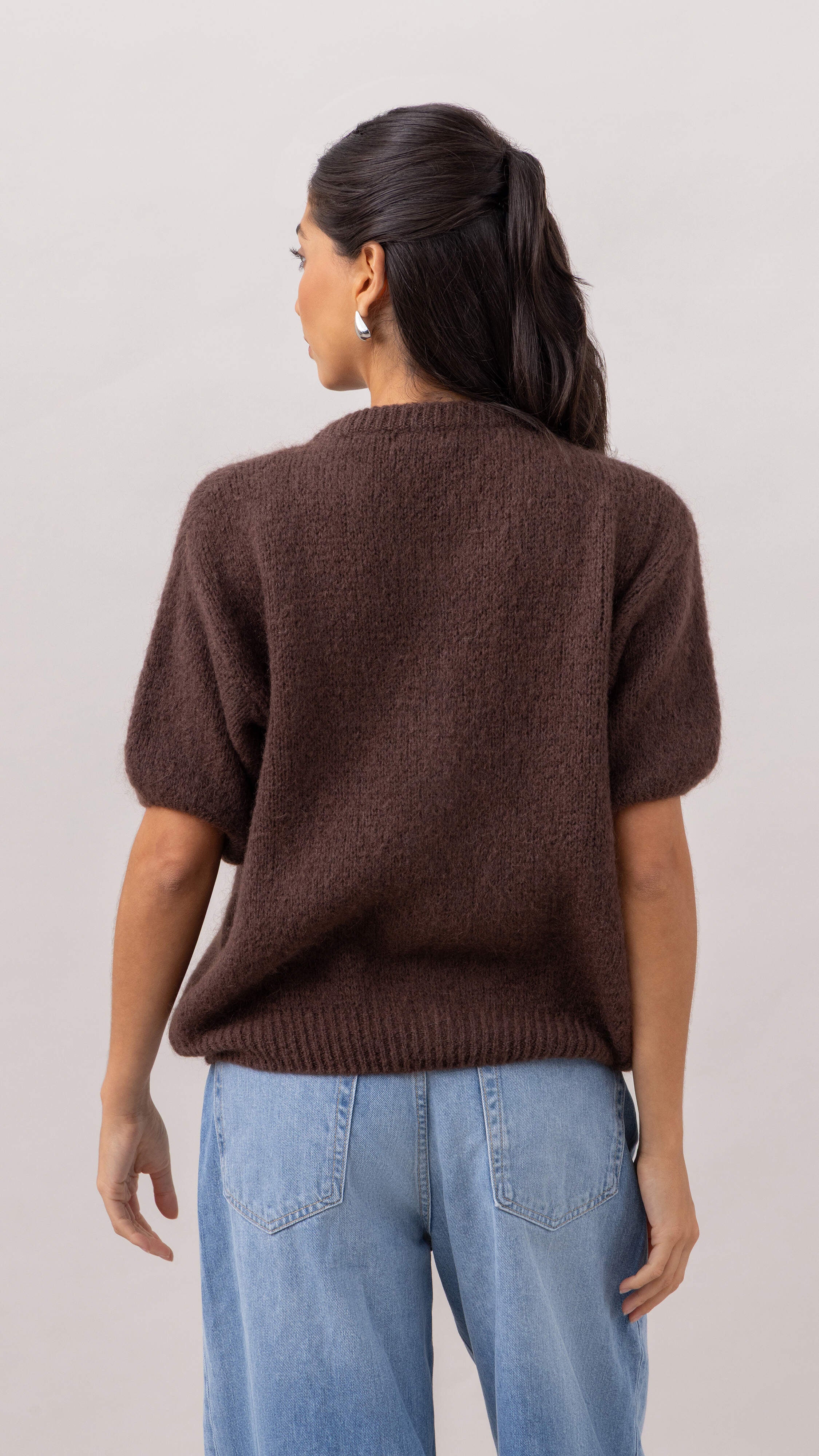 Gabi Zip Cardigan - Espresso