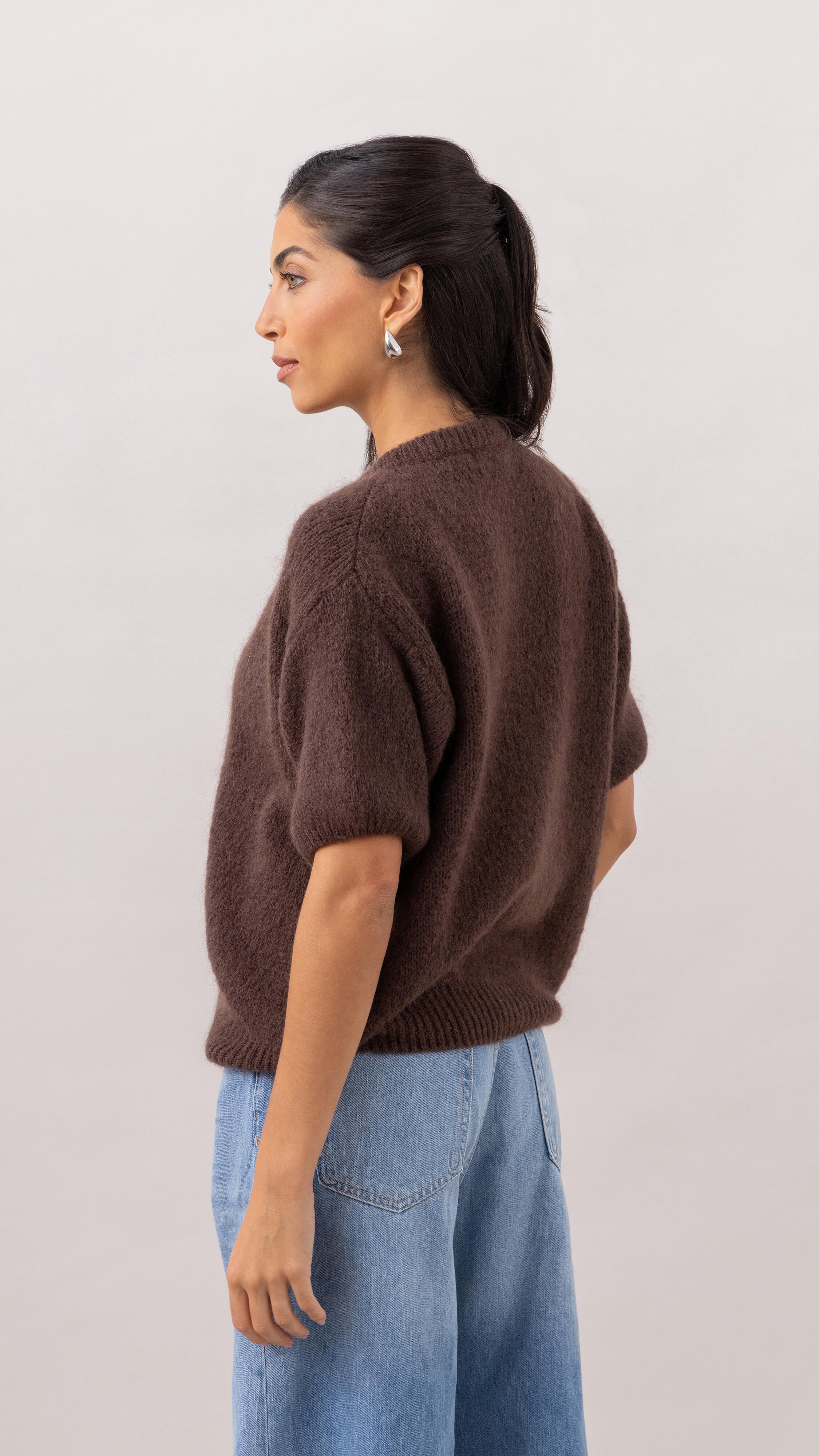 Gabi Zip Cardigan - Espresso