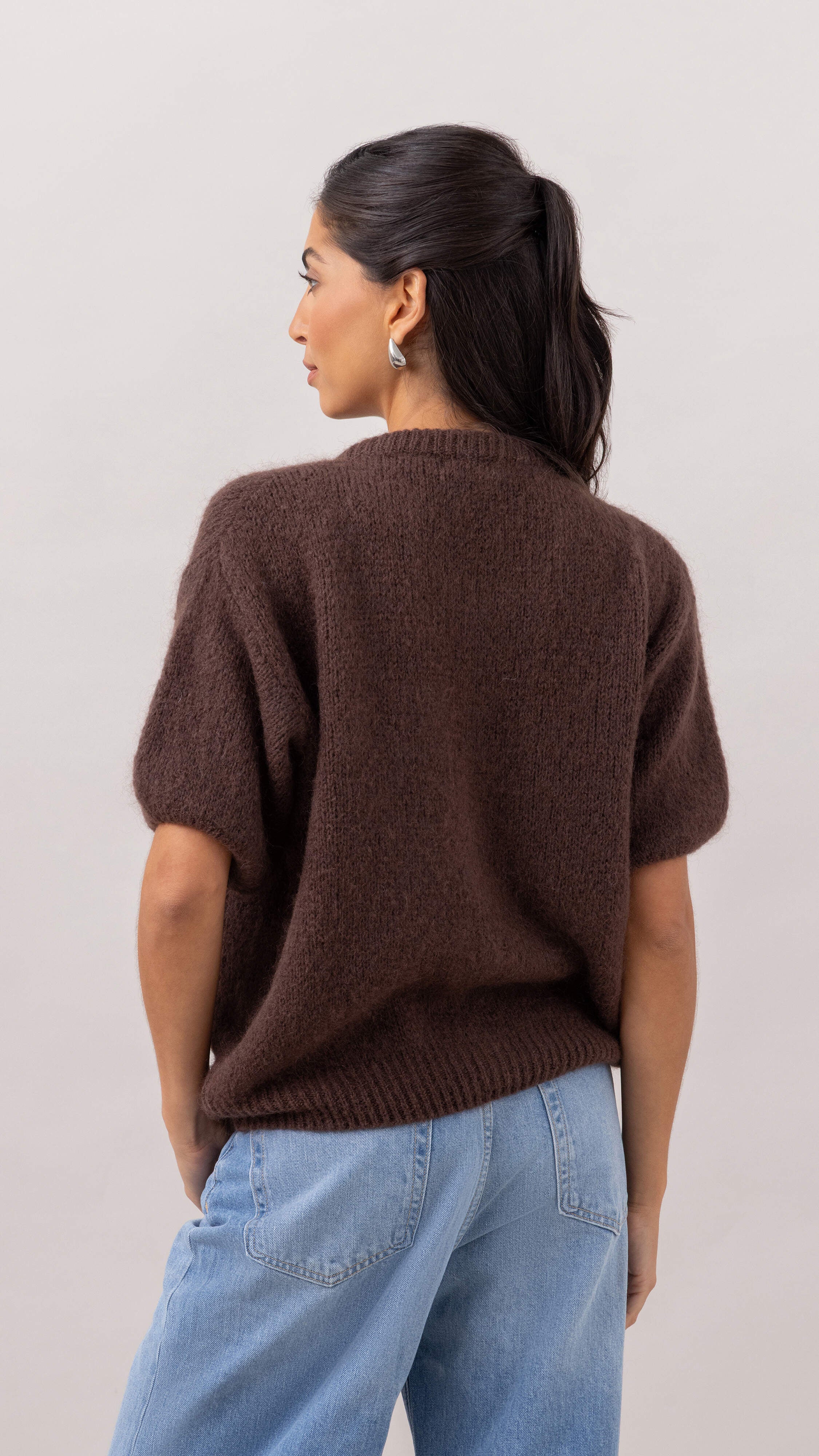 Gabi Zip Cardigan - Espresso