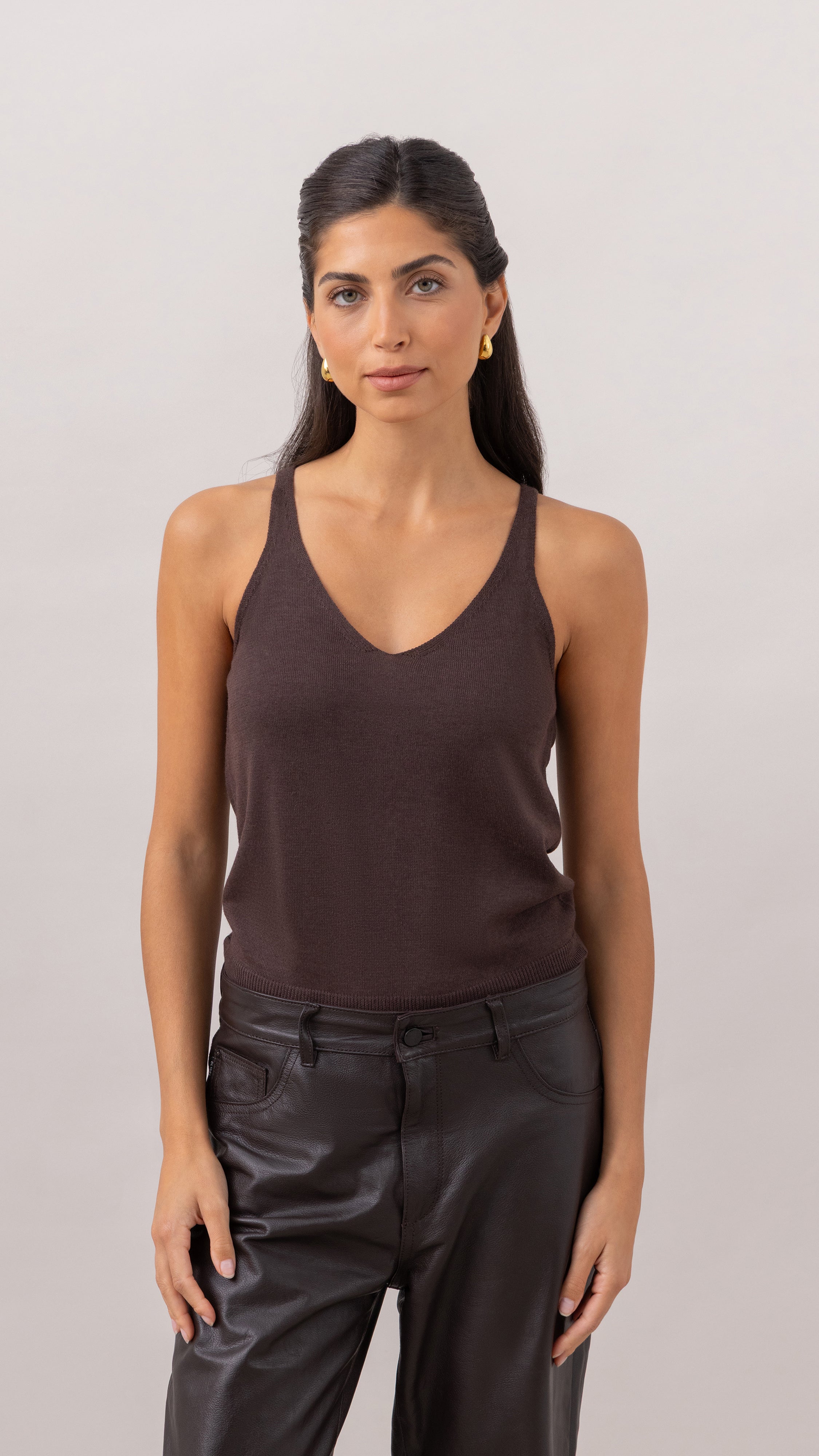 Kora Knitted Twin Set - Espresso