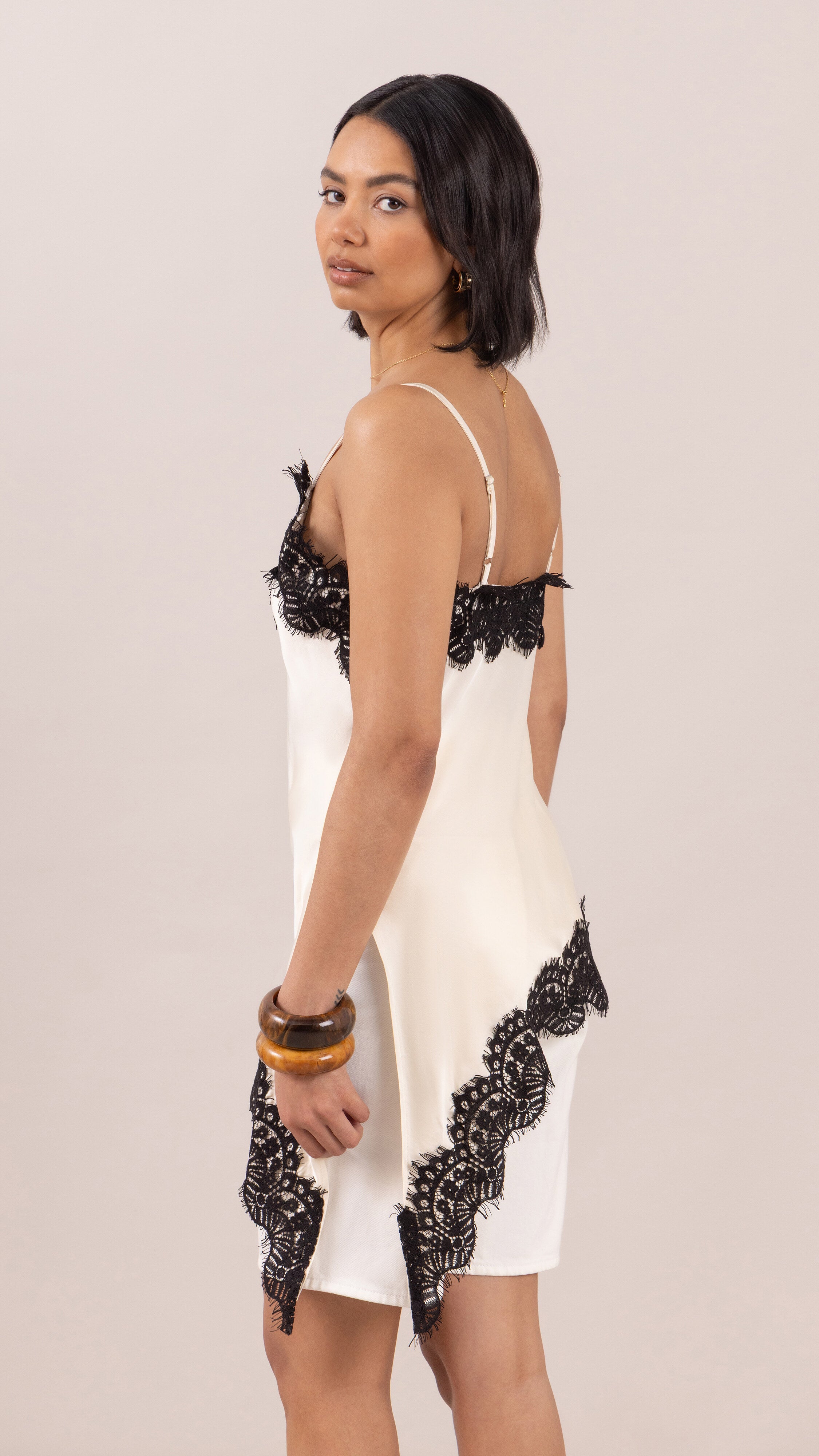 Blake Contrast Lace Camisole - Cream