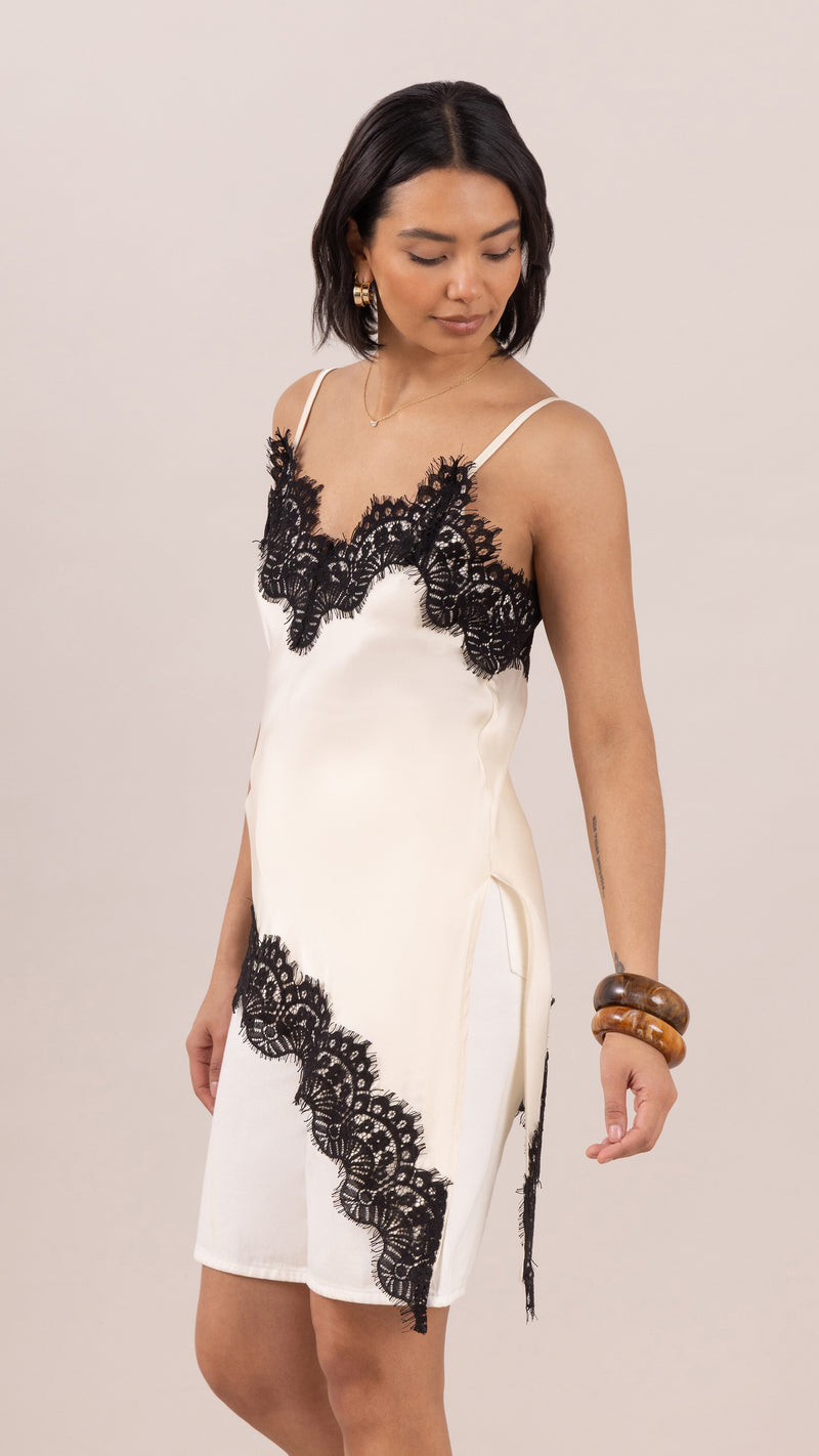 Blake Contrast Lace Camisole - Cream