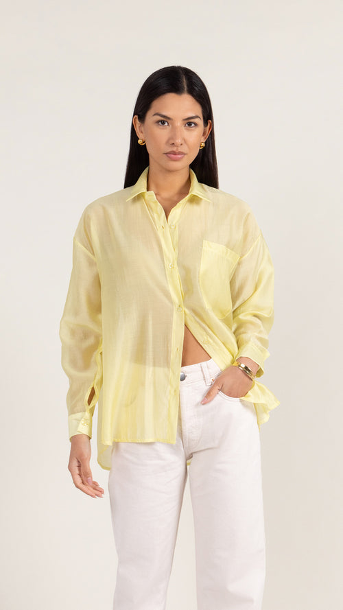 INES SHIRT - PASTEL LEMON