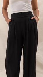 ALEXIS LINEN TROUSERS - BLACK