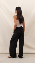 ALEXIS LINEN TROUSERS - BLACK