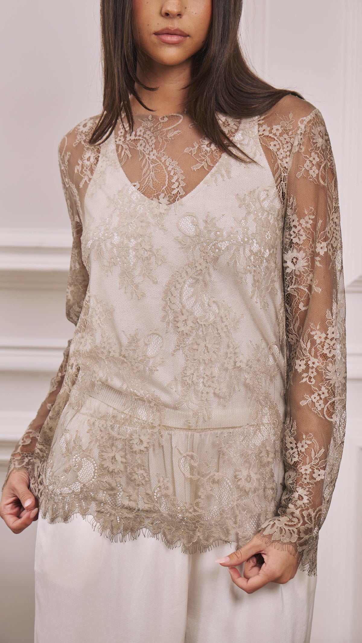 Inna Lace Top - Taupe