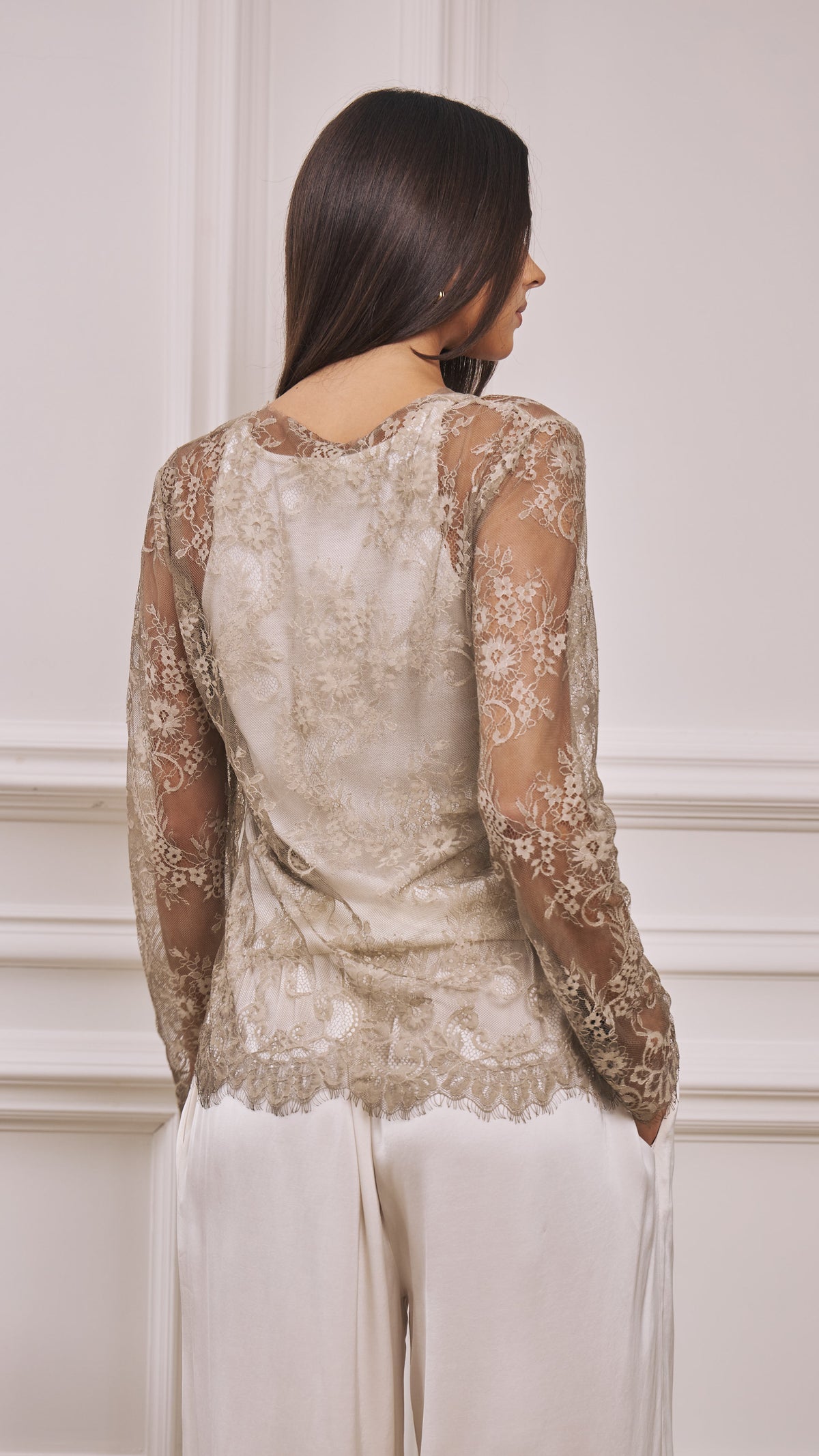 Inna Lace Top - Taupe