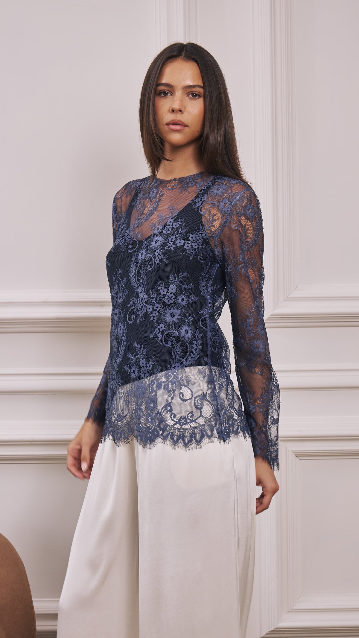 Inna Lace Top - Navy