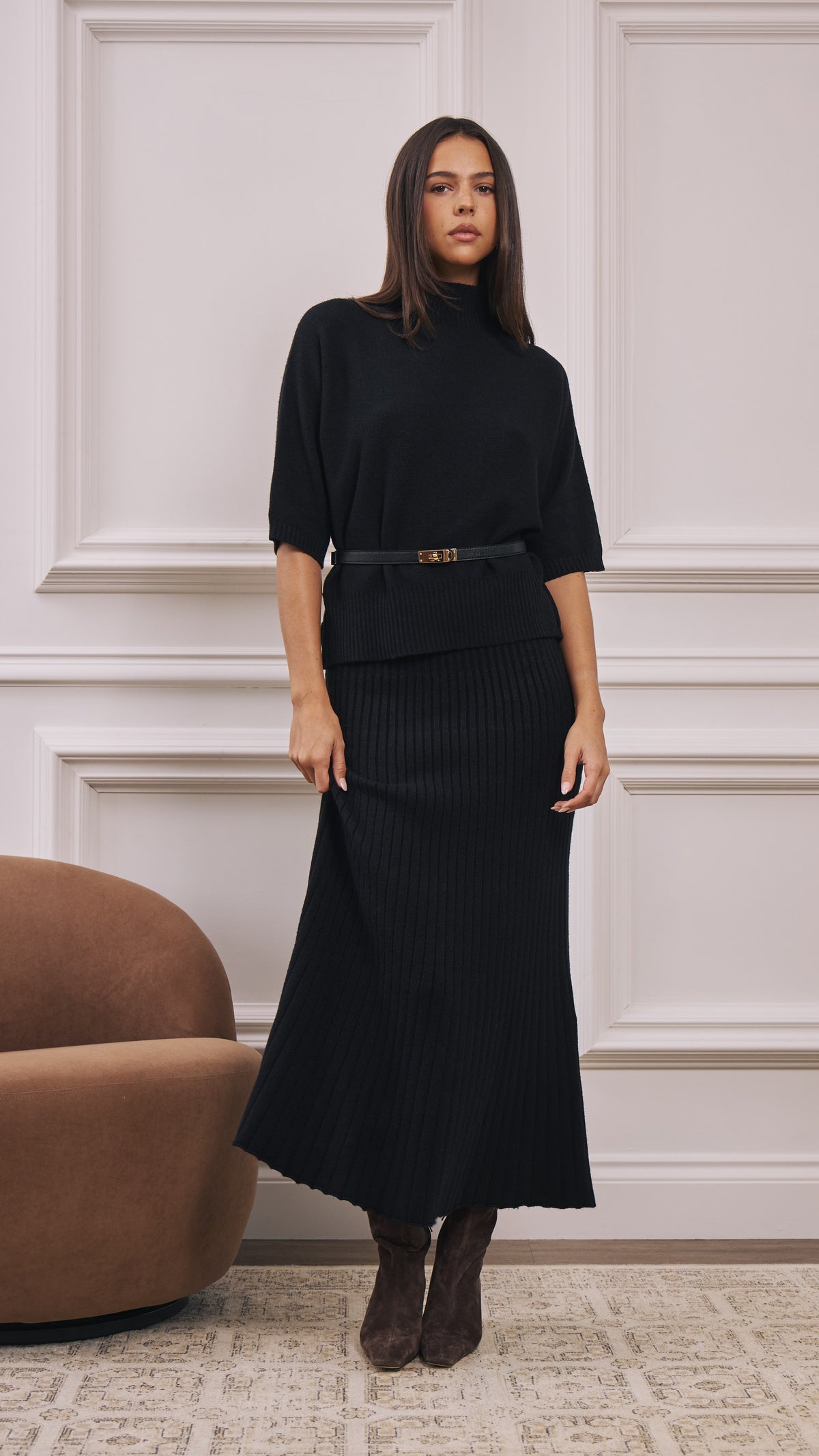 Naya Knitted Skirt - Black