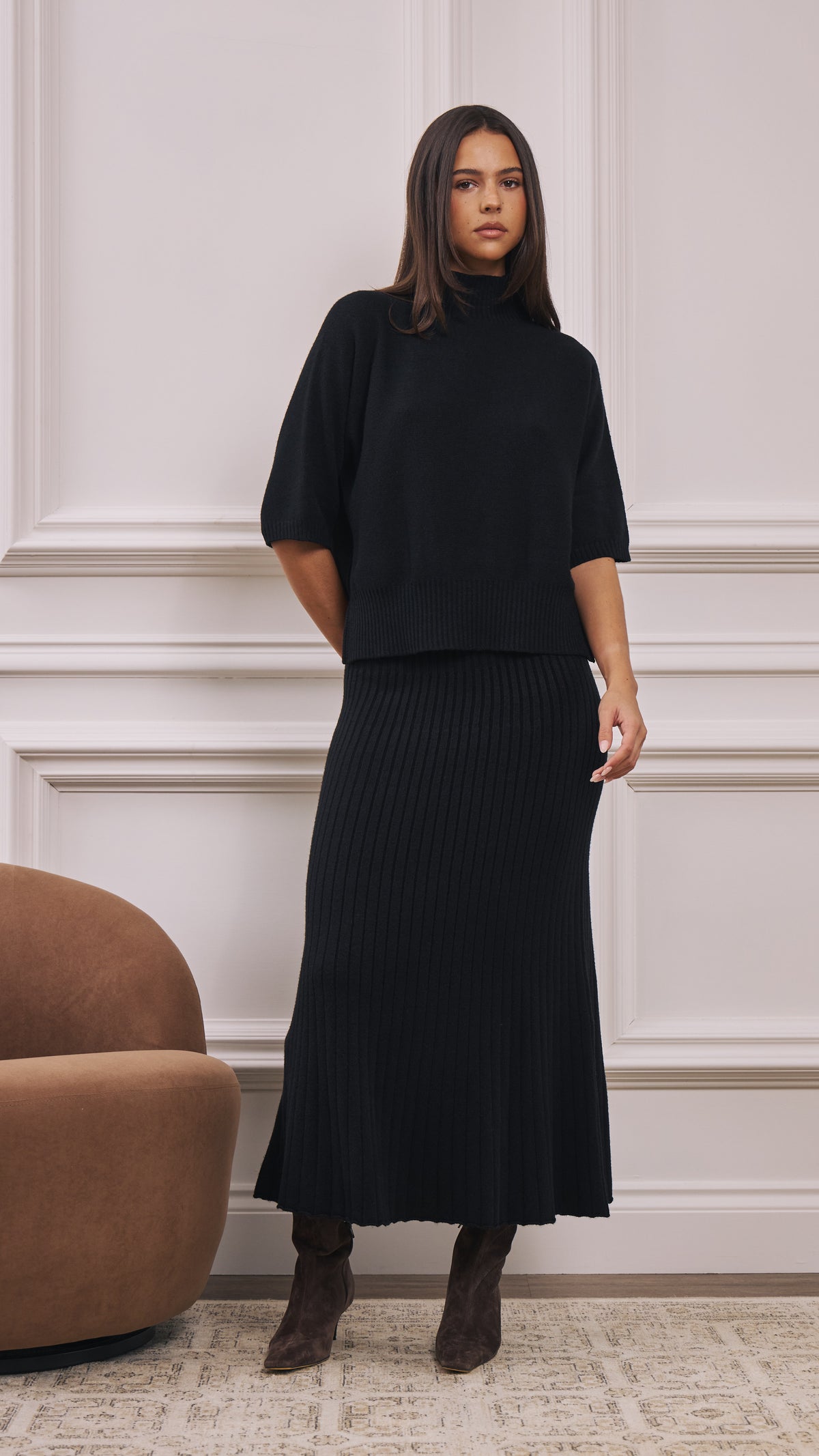 Naya Knitted Skirt - Black