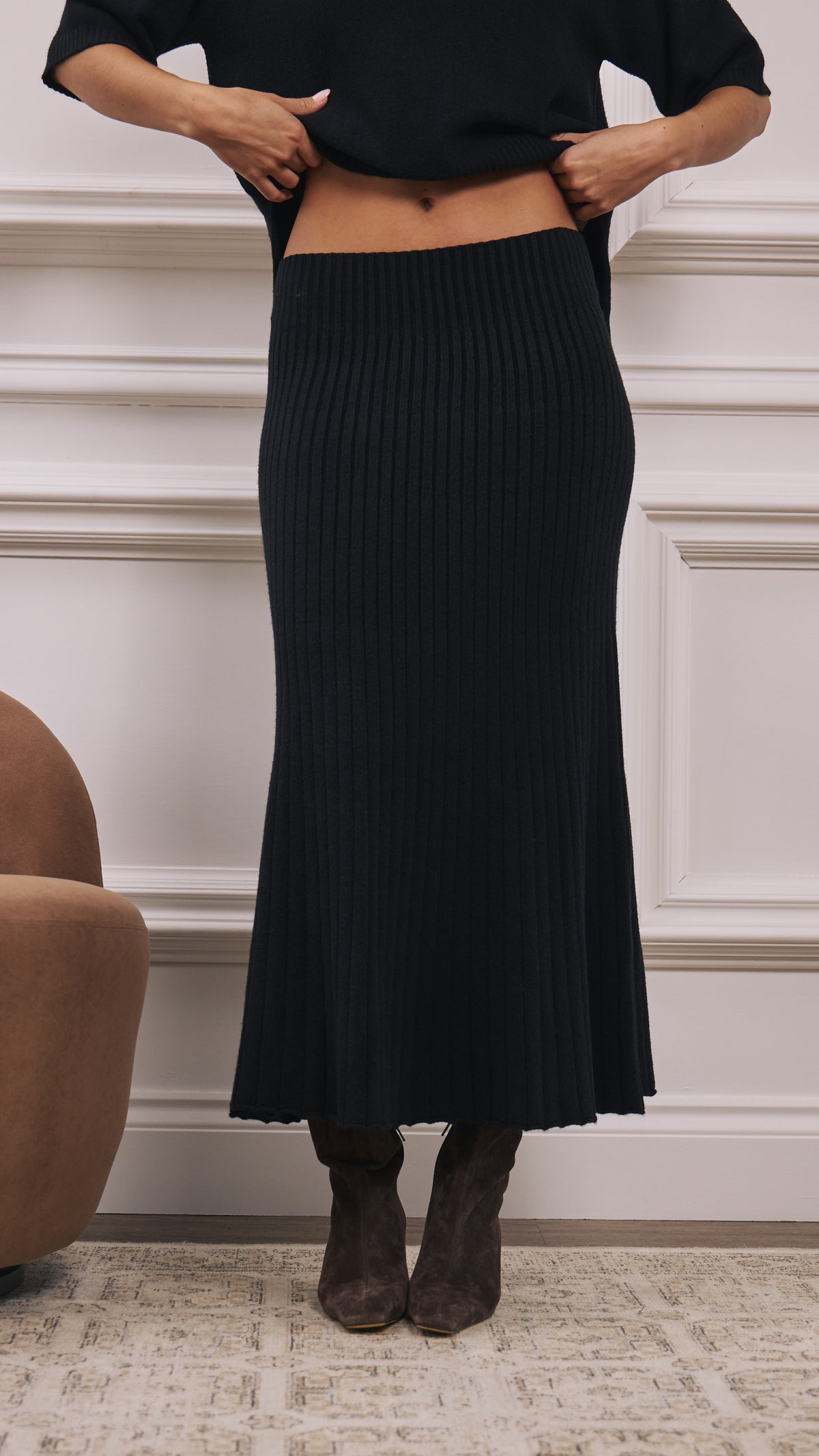 Naya Knitted Skirt - Black