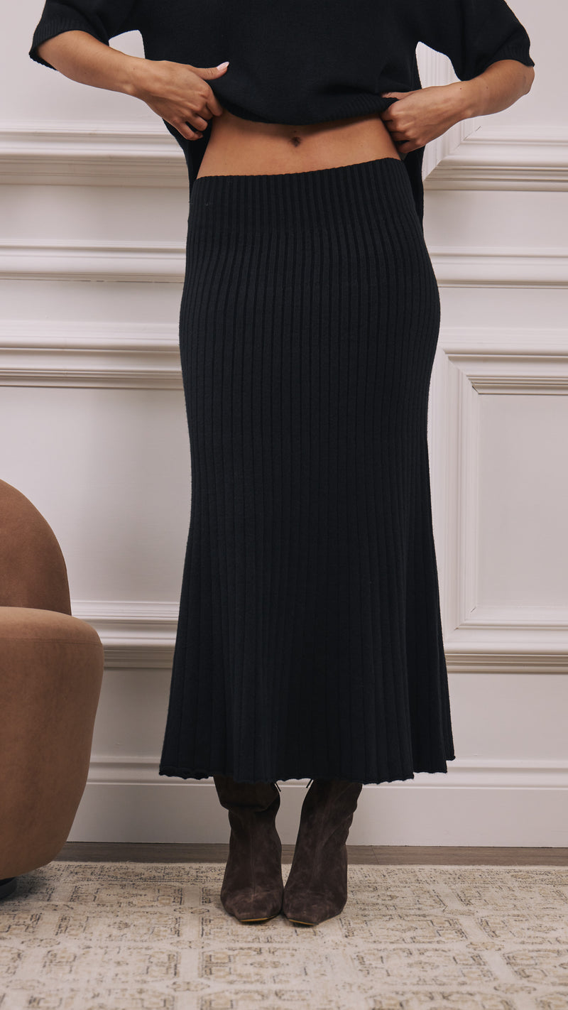 Naya Knitted Skirt - Black