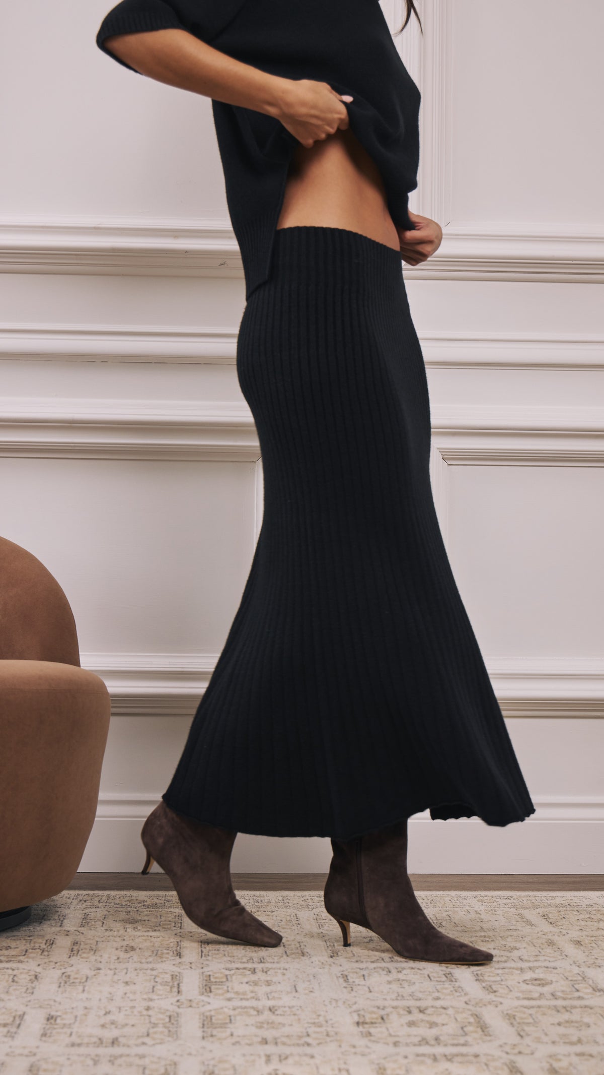 Naya Knitted Skirt - Black