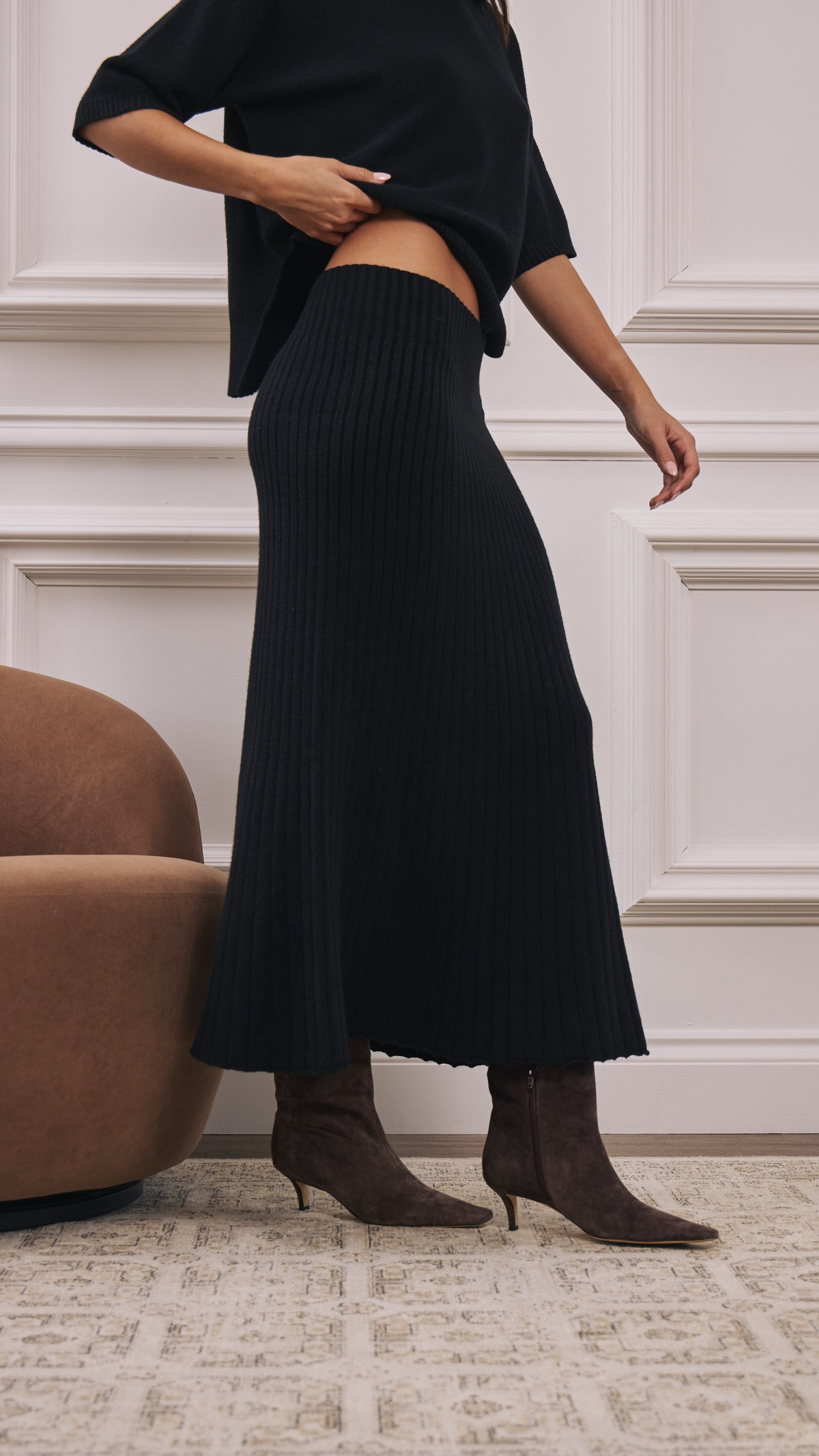 Naya Knitted Skirt - Black