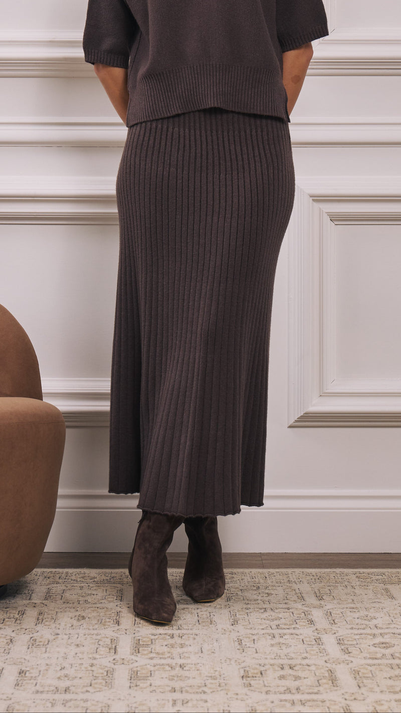 Naya Knitted Skirt - Espresso