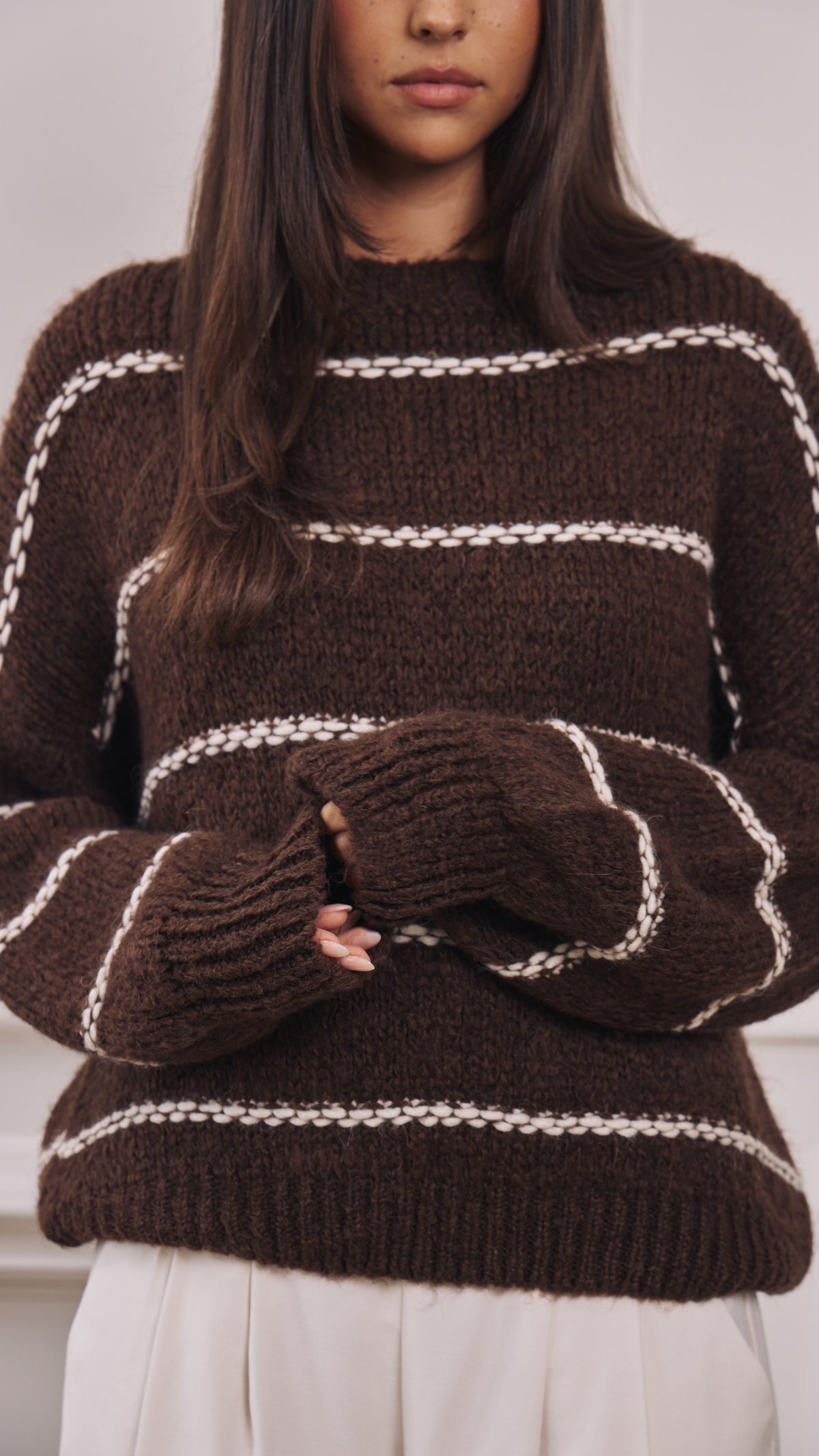 Luana Striped Jumper - Espresso