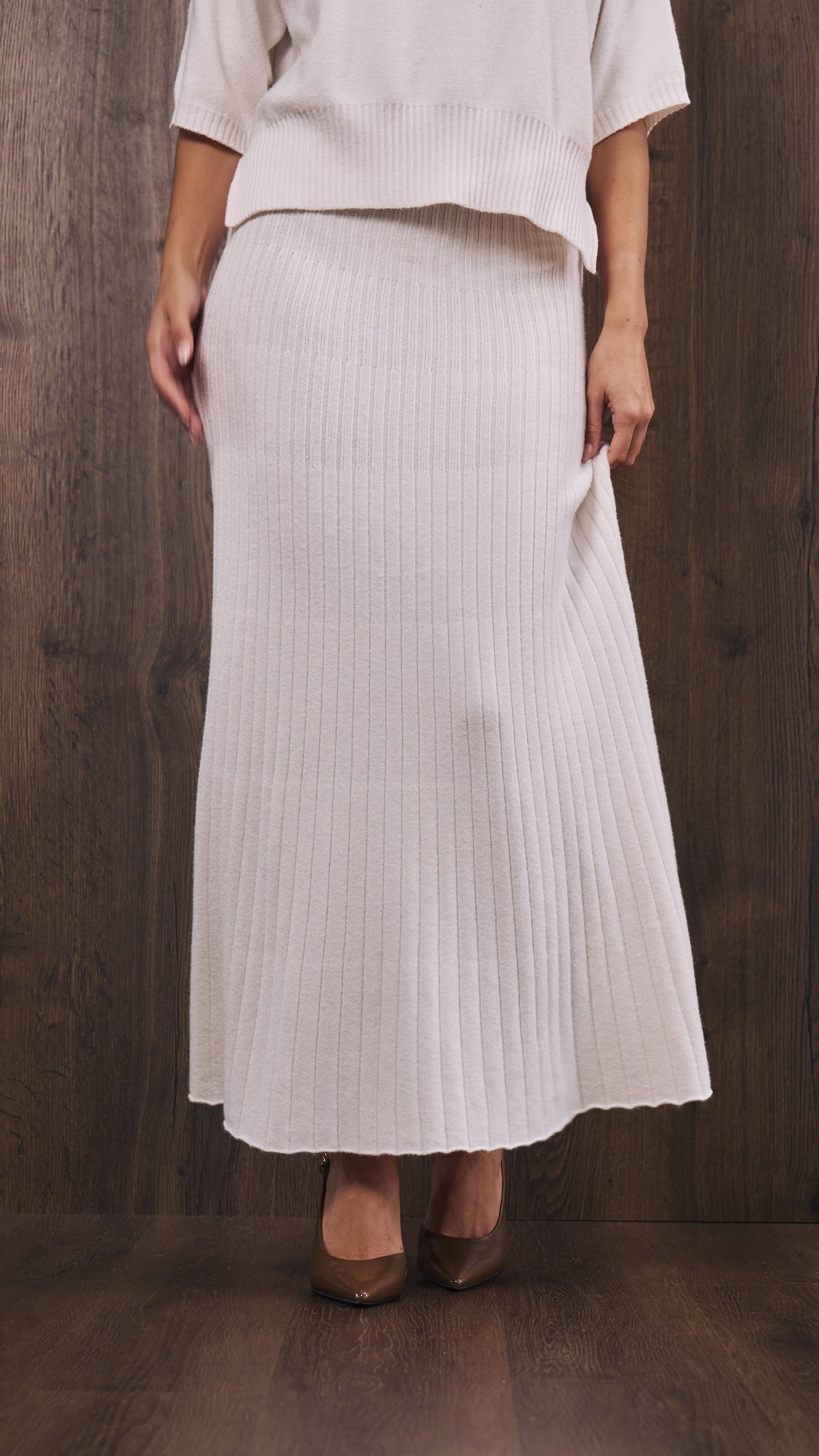 Naya Knitted Skirt - Pearl