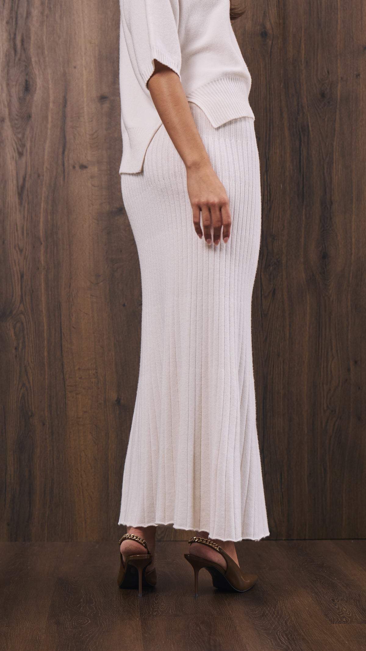 Naya Knitted Skirt - Pearl
