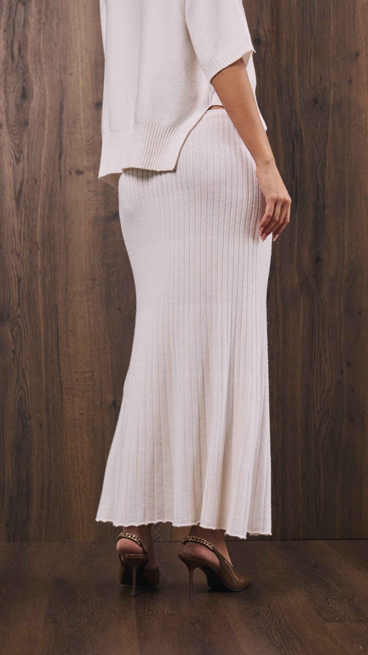 Naya Knitted Skirt - Pearl