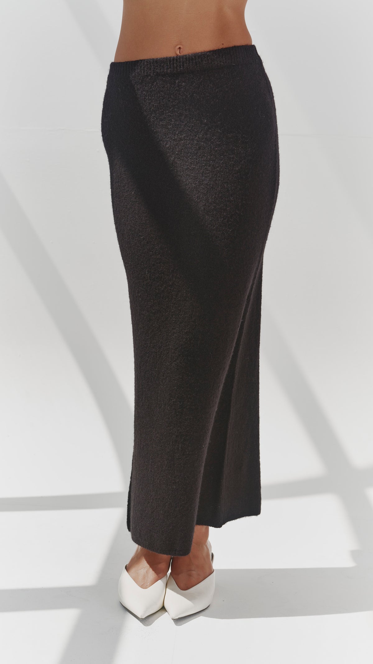 Aura Alpaca blend knit skirt - Black