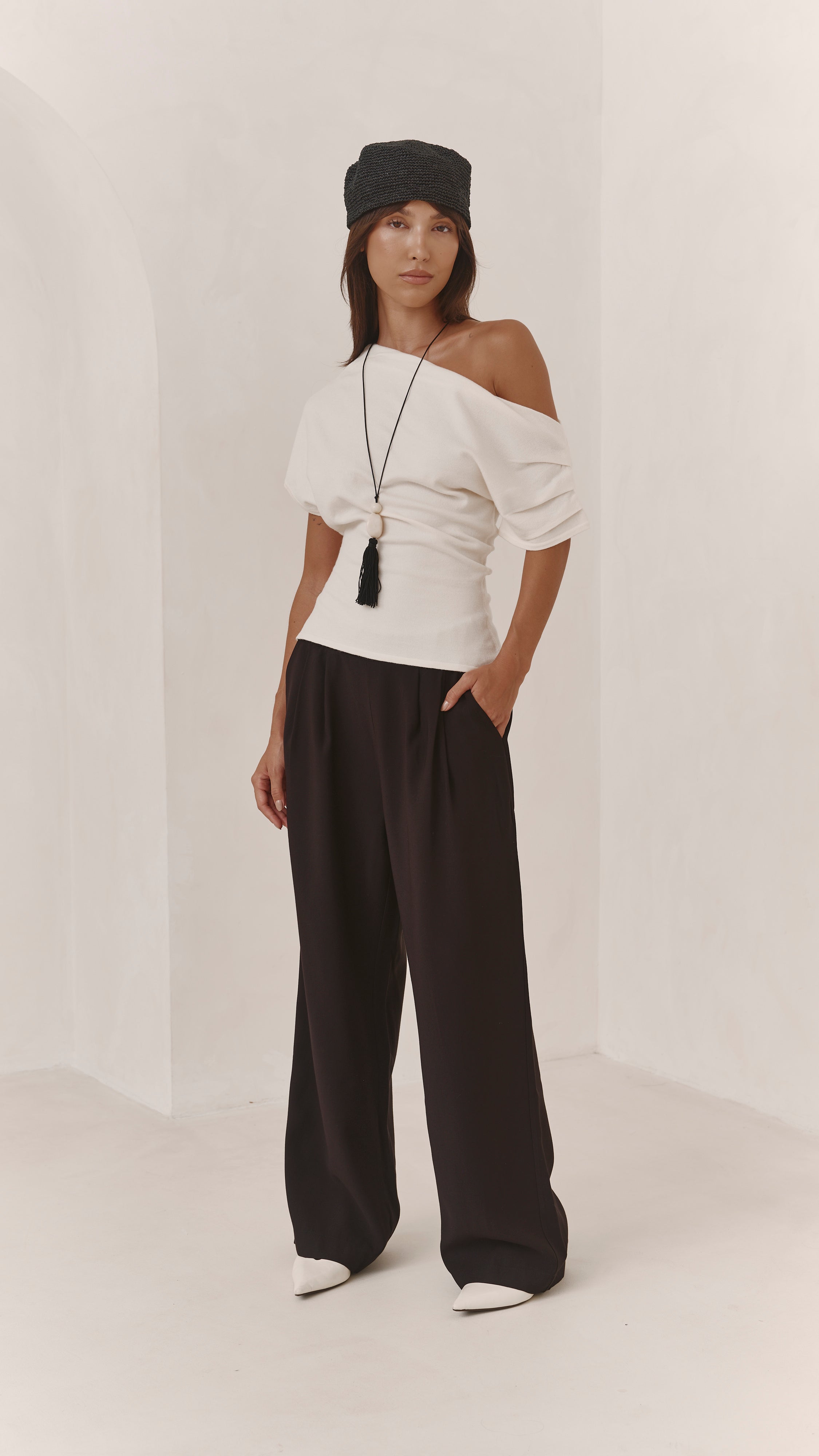 Nadine Off-Shoulder Top - Ivory
