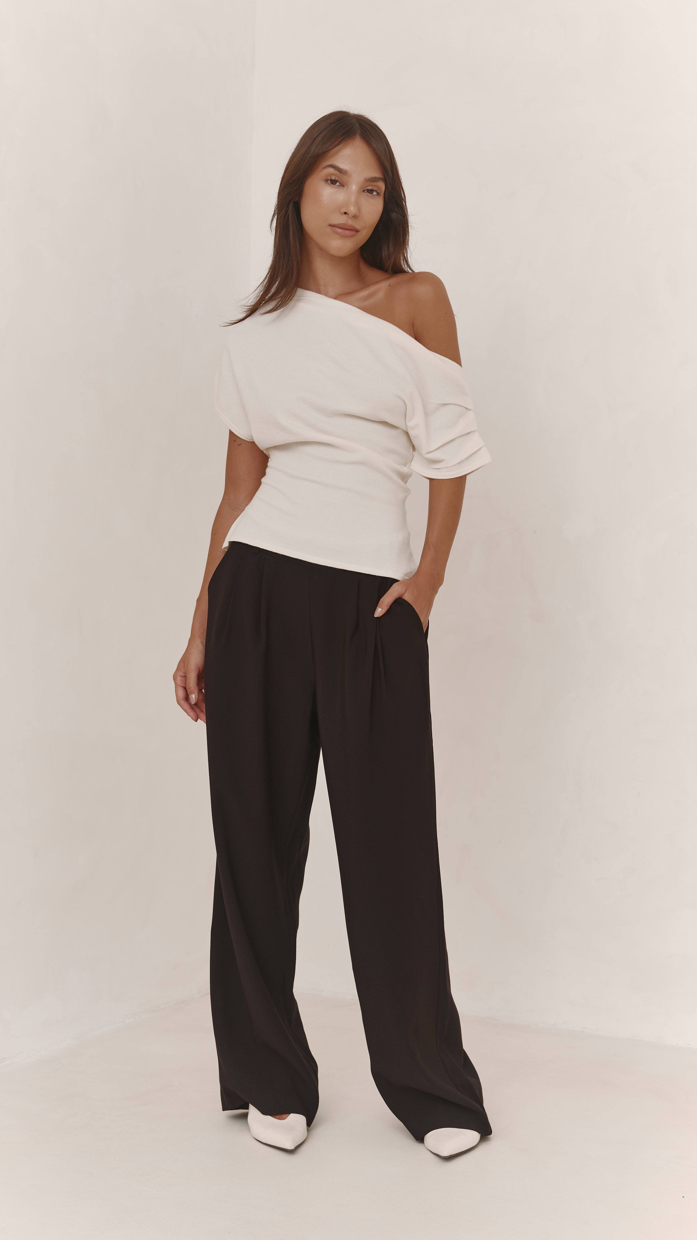 Nadine Off-Shoulder Top - Ivory