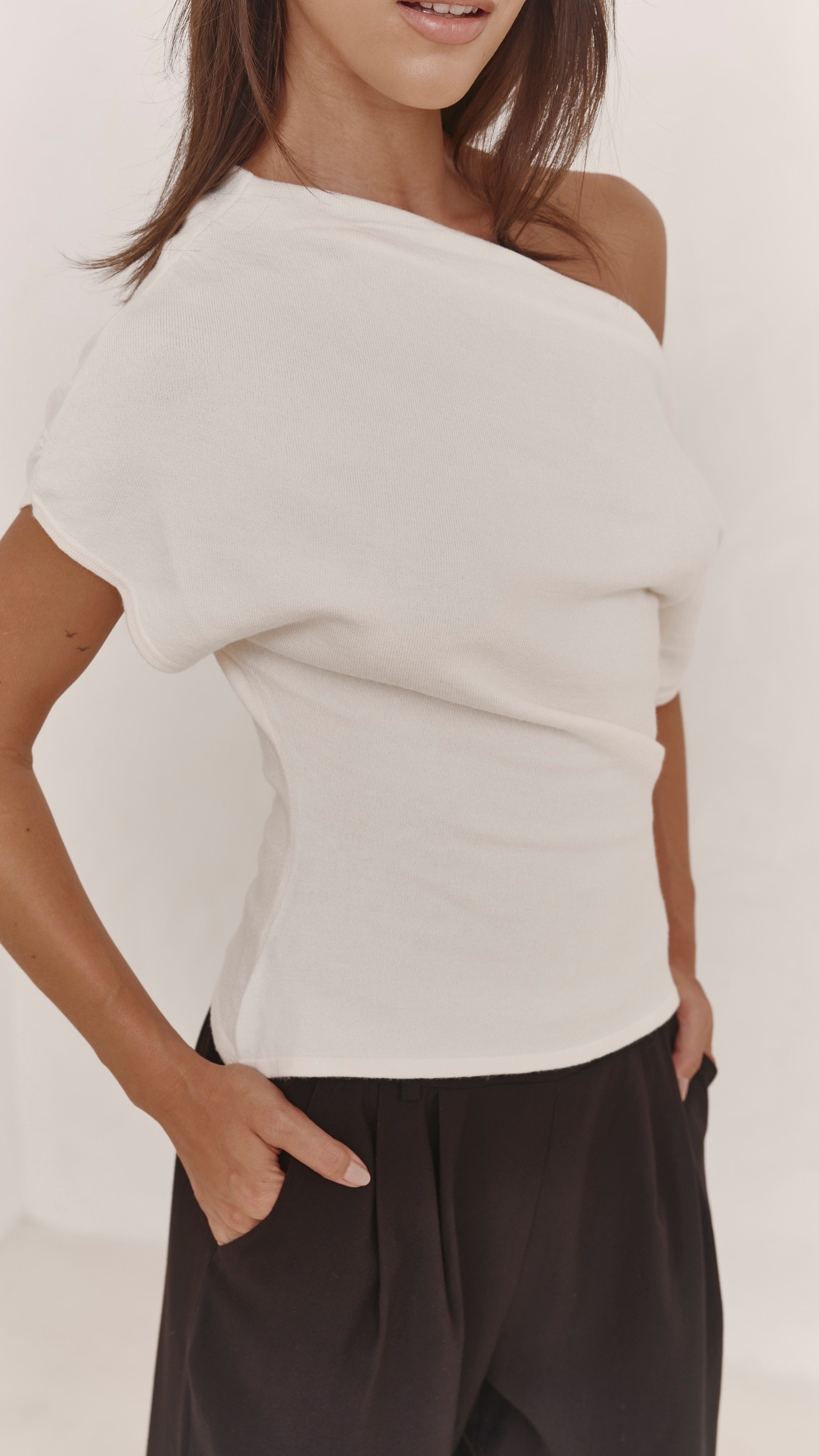 Nadine Off-Shoulder Top - Ivory