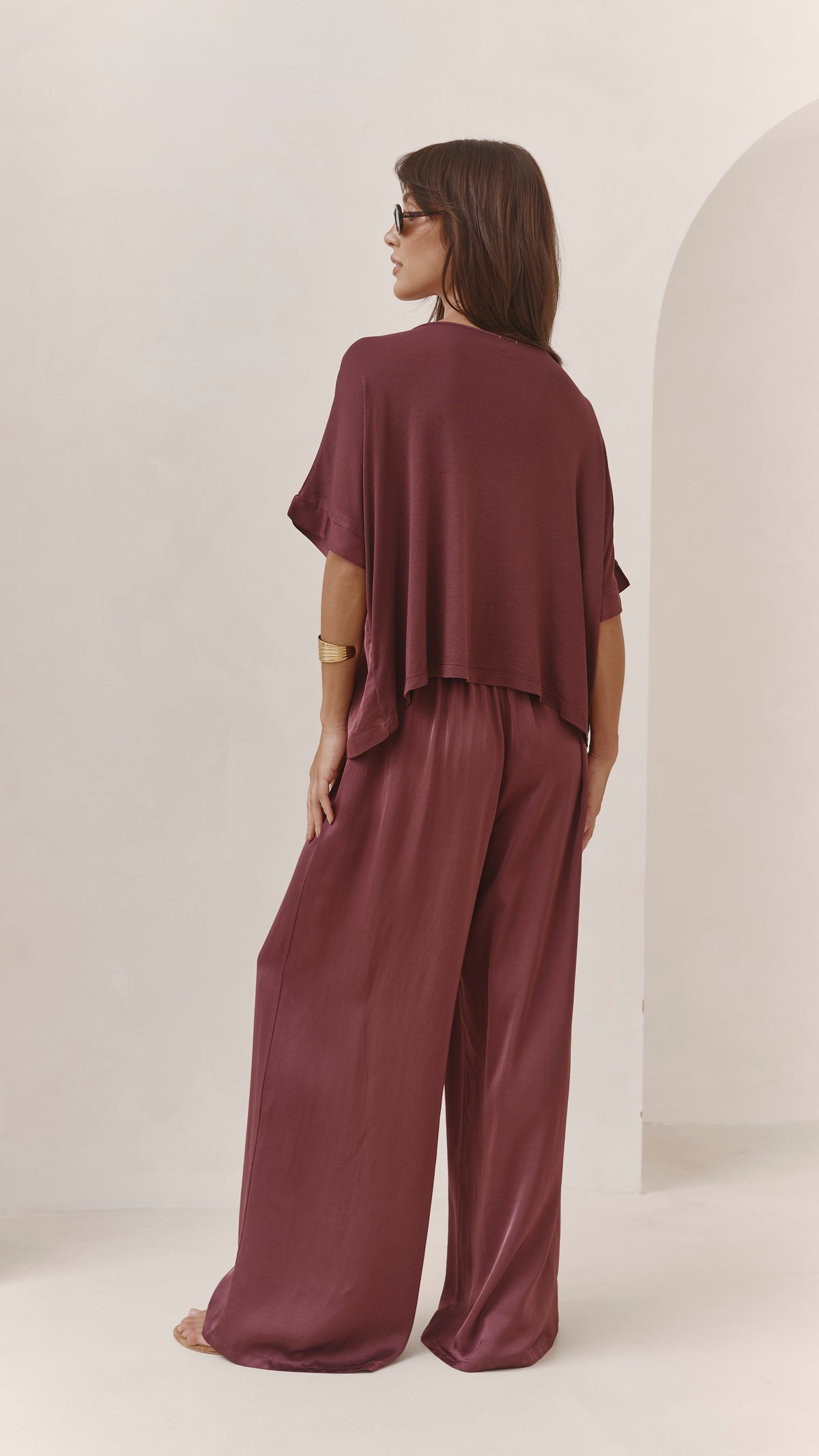 Parker Satin Set - Burgundy