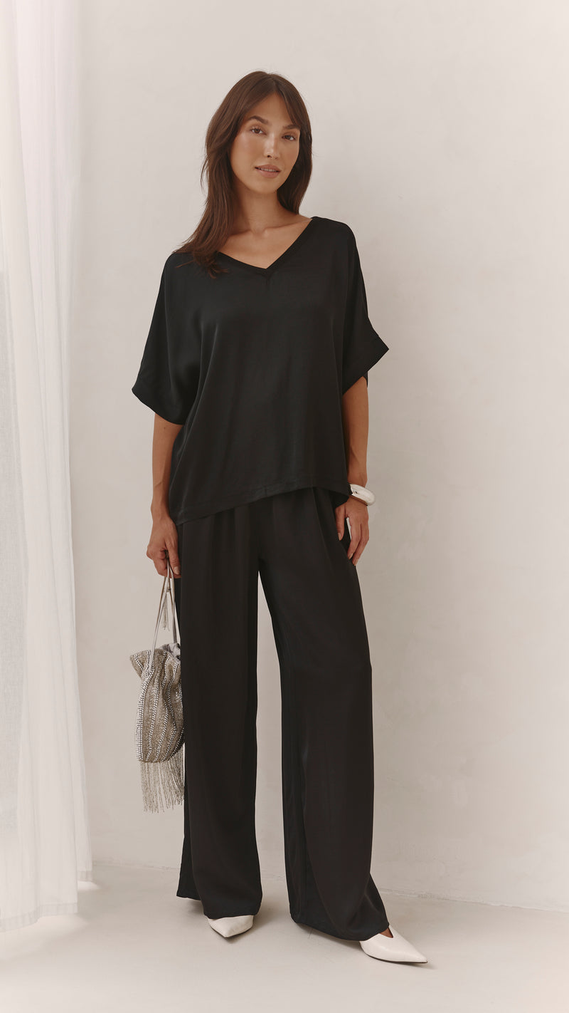 Parker Satin Set - Black