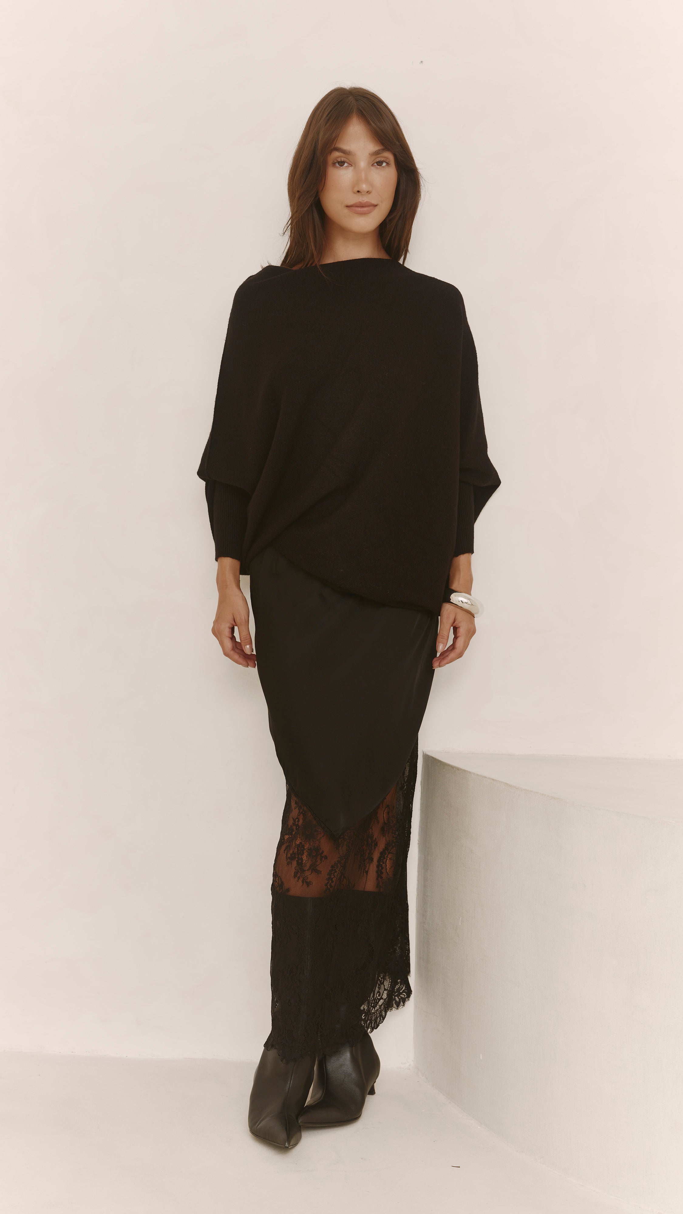 Solene Lace Skirt - Black