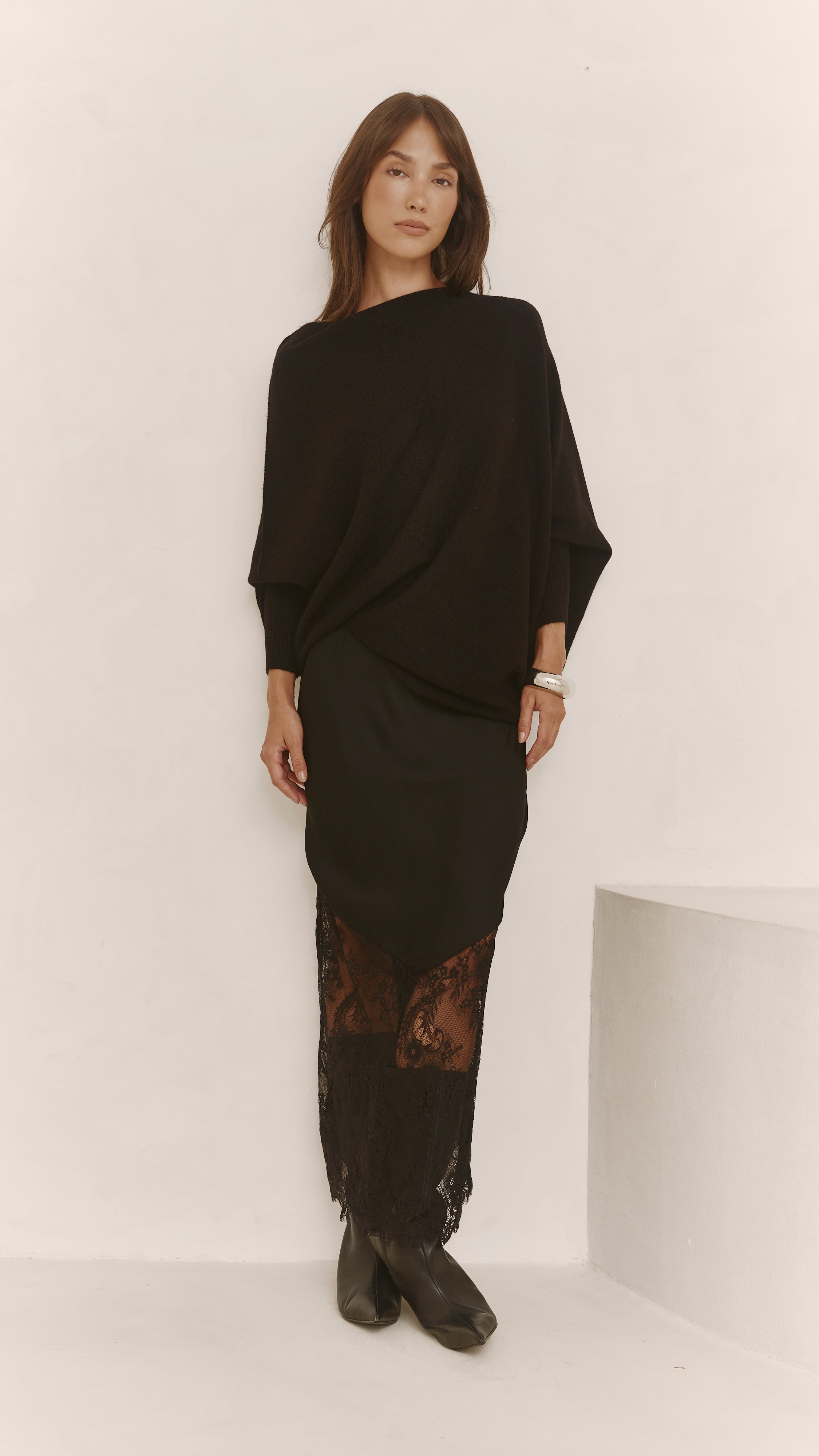 Solene Lace Skirt - Black