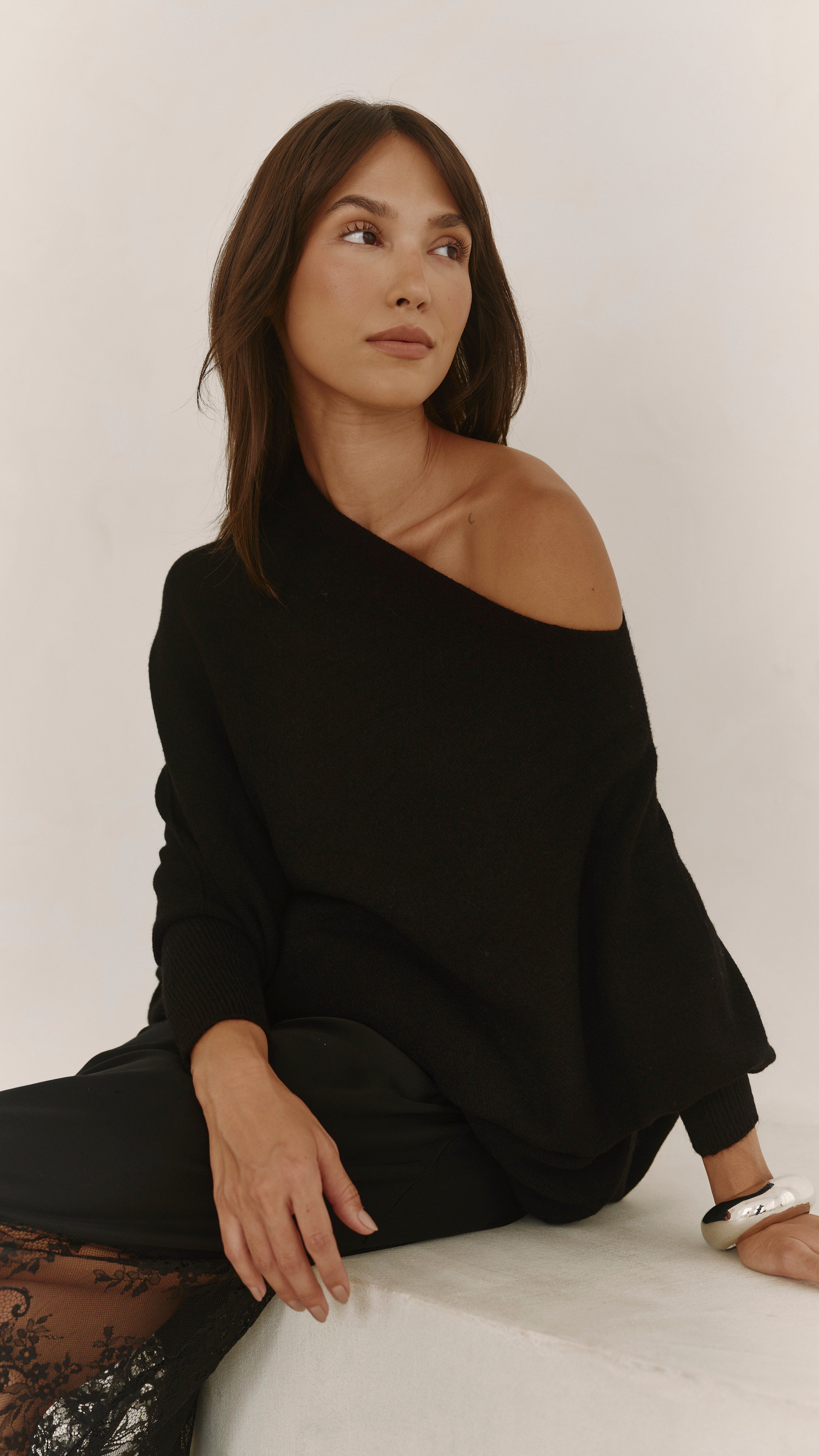 Solene Lace Skirt - Black