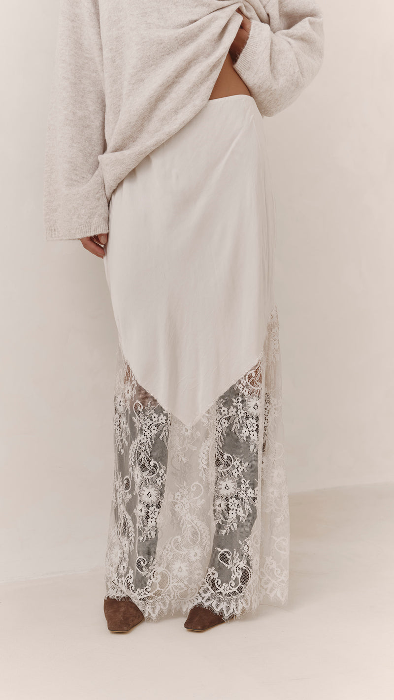 Solene Lace Skirt - Moonbeam