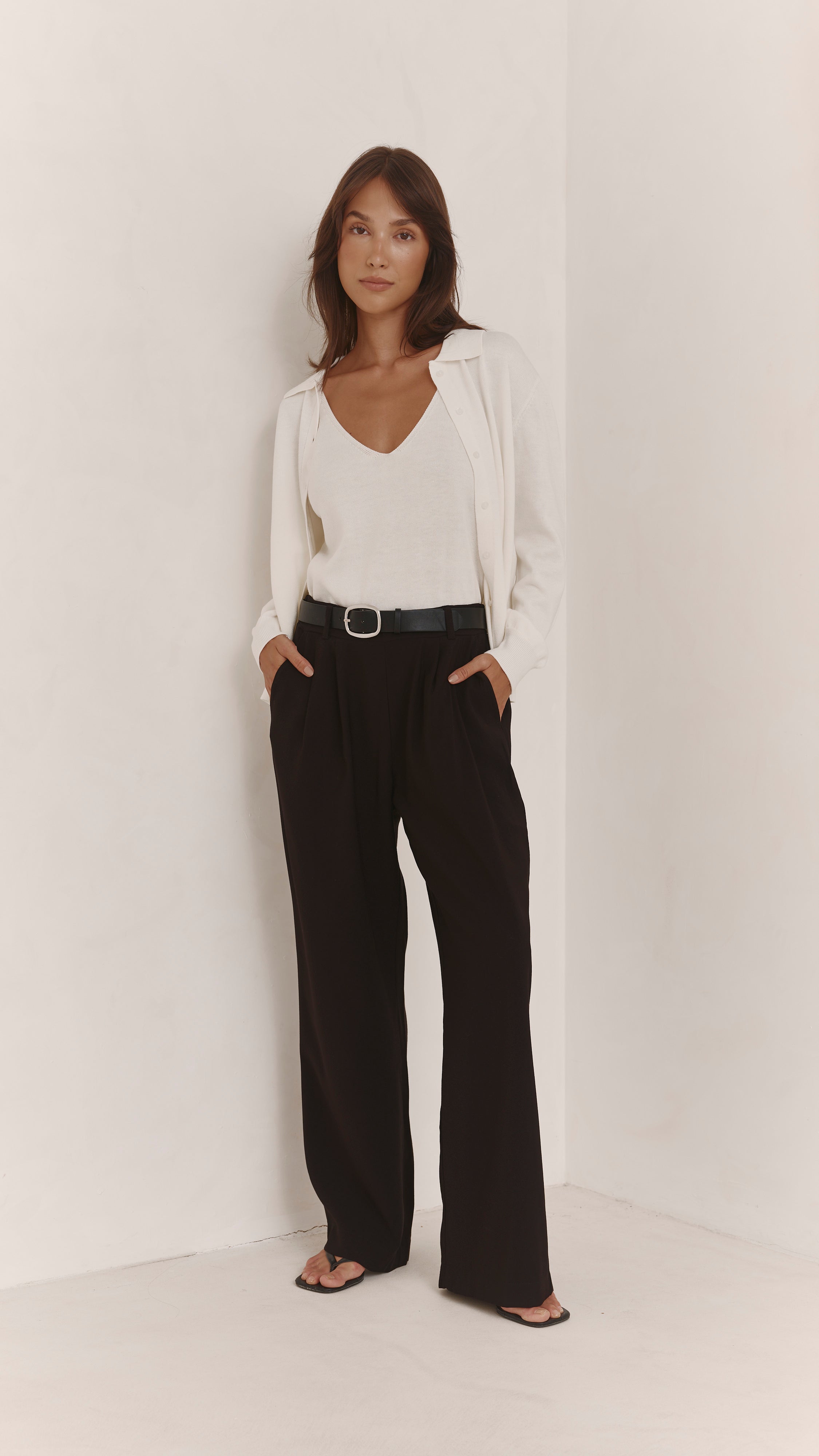 Ella Pleated Trousers - Black